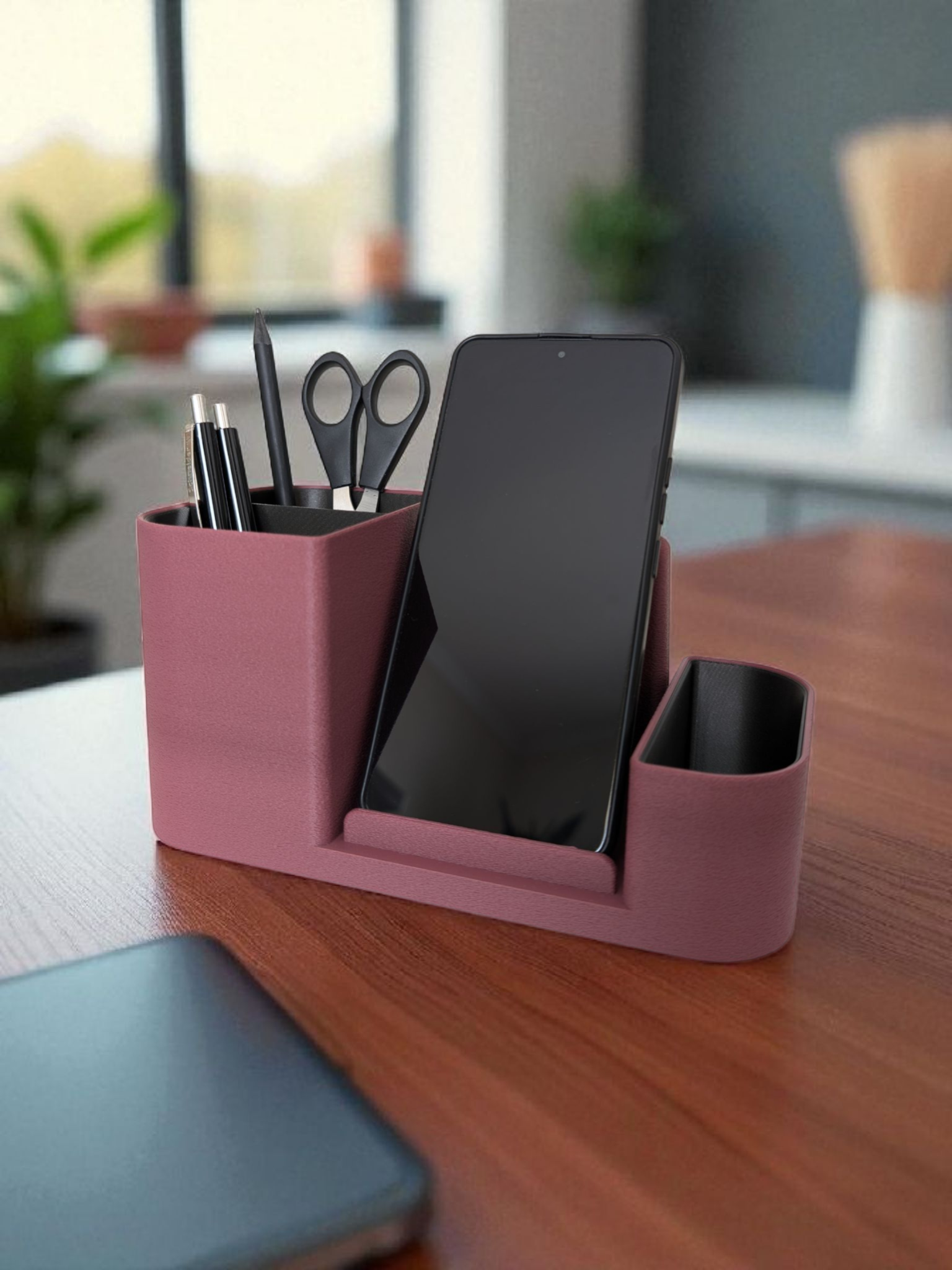 Office Desk Organizer with Integrated Phone Holder