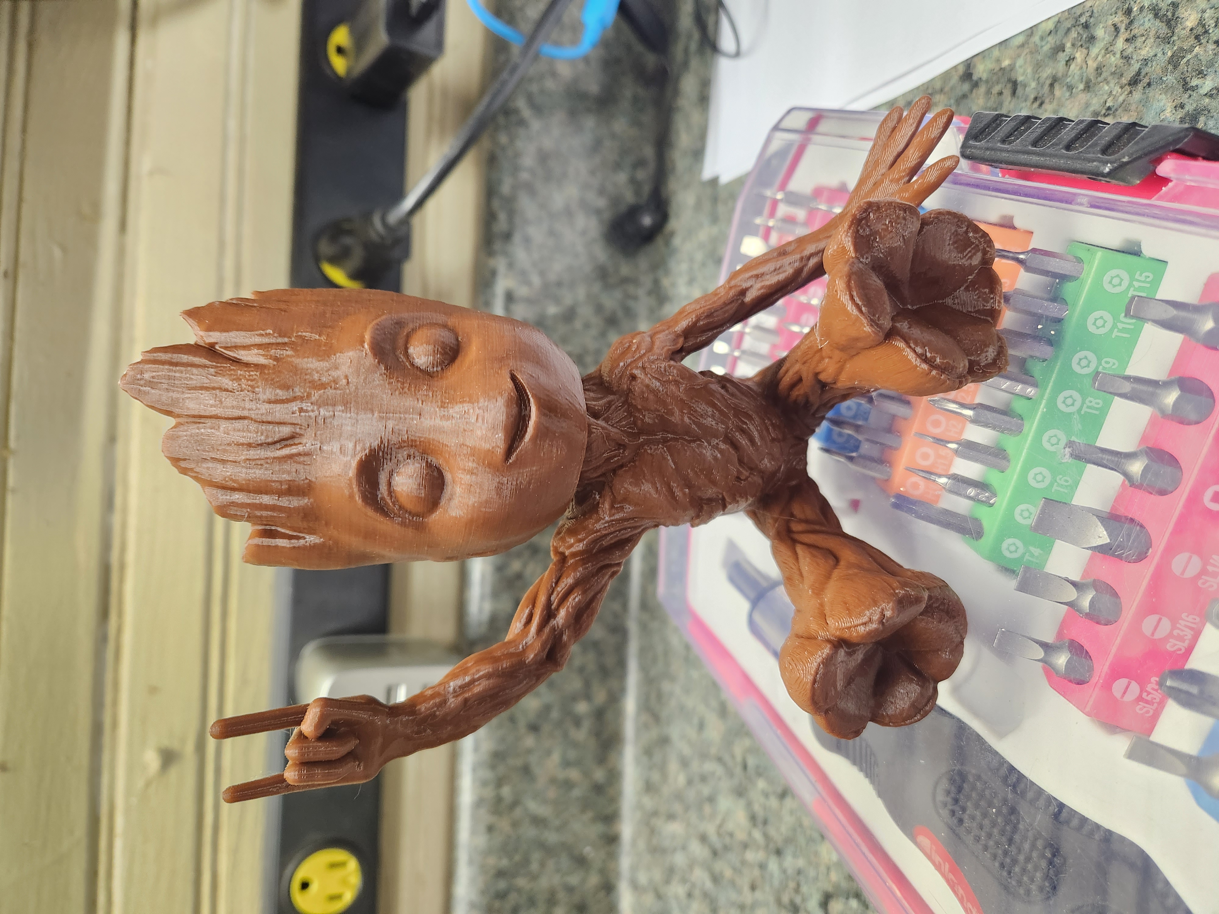Headbanging Metal Baby Groot bobble head