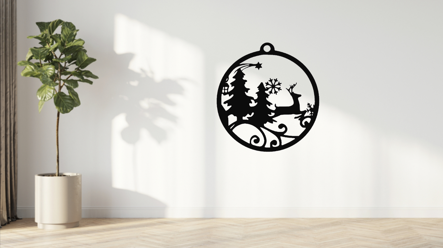 Christmas tree reindeer wall art/Christmas tree decoration