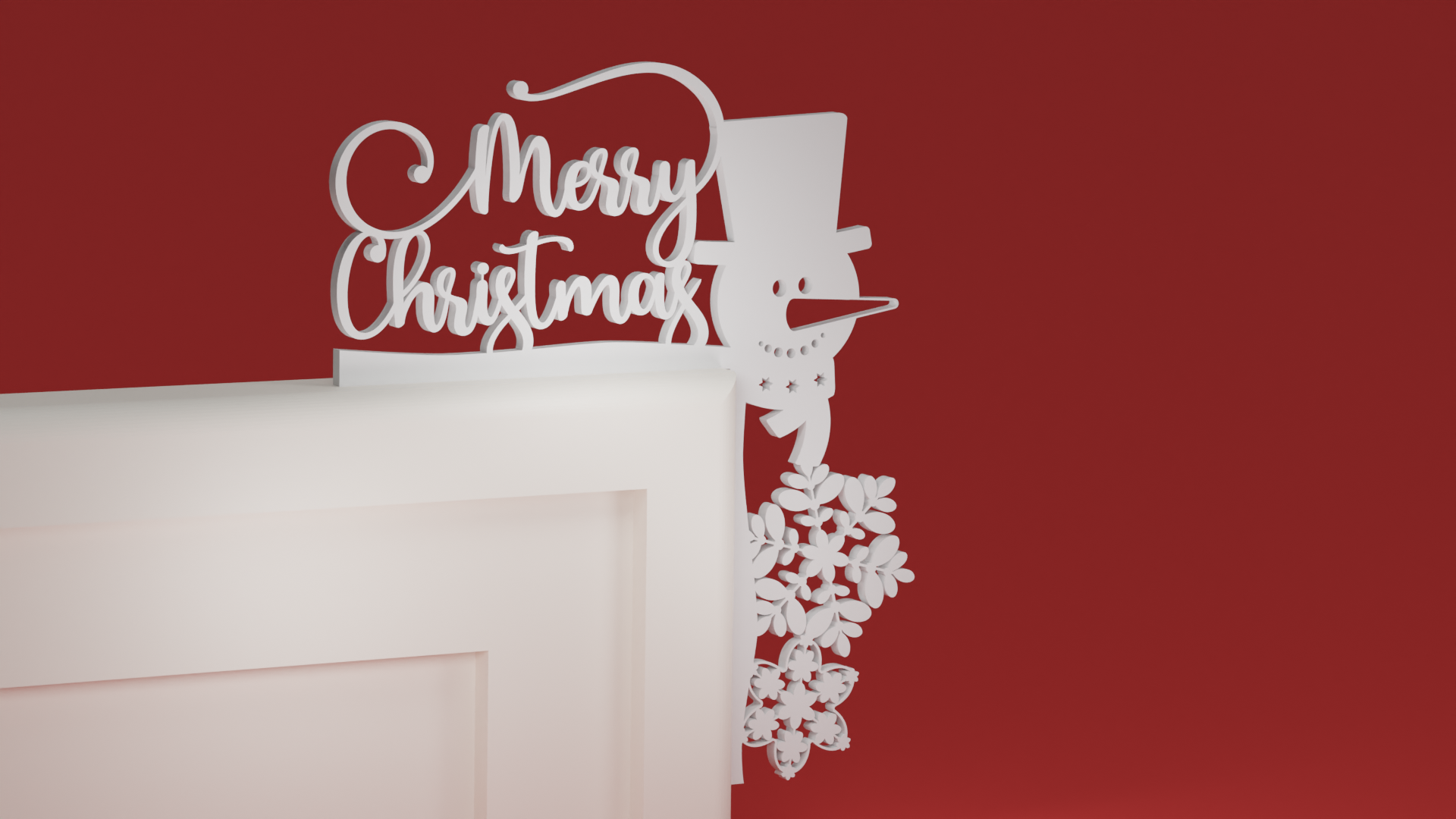 Christmas Door Trim Corner 35 - Snowman (Christmas ornament)