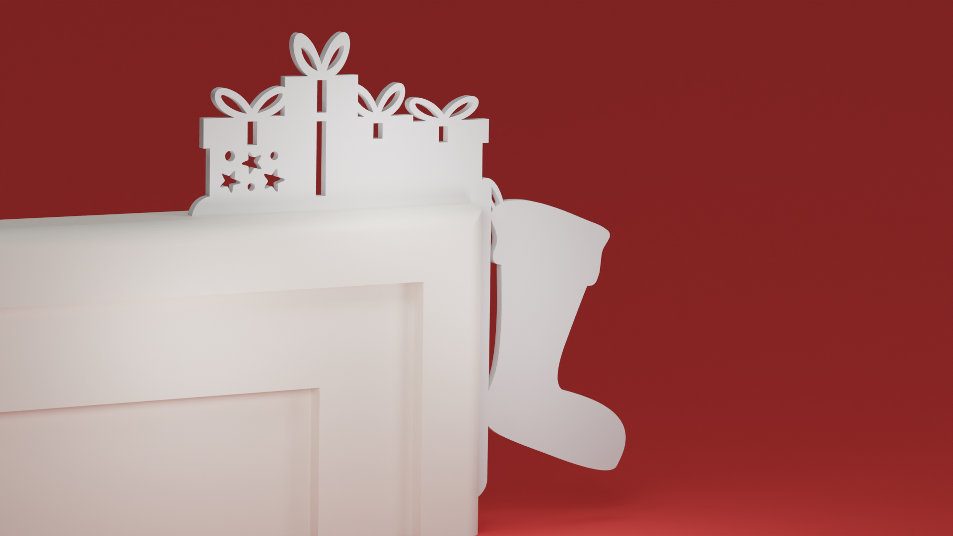 Christmas Door Trim Corner 53 - Christmas Stocking and Gifts (Christmas ornament)