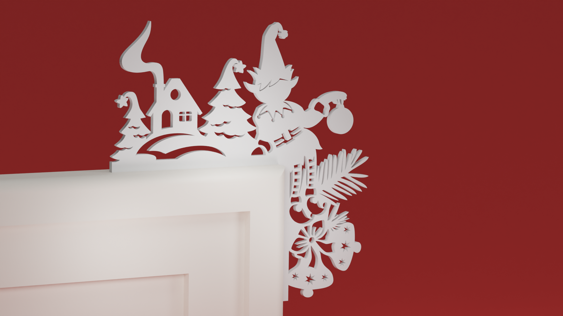 Christmas Door Trim Corner 65 - Christmas Elf (Christmas ornament)