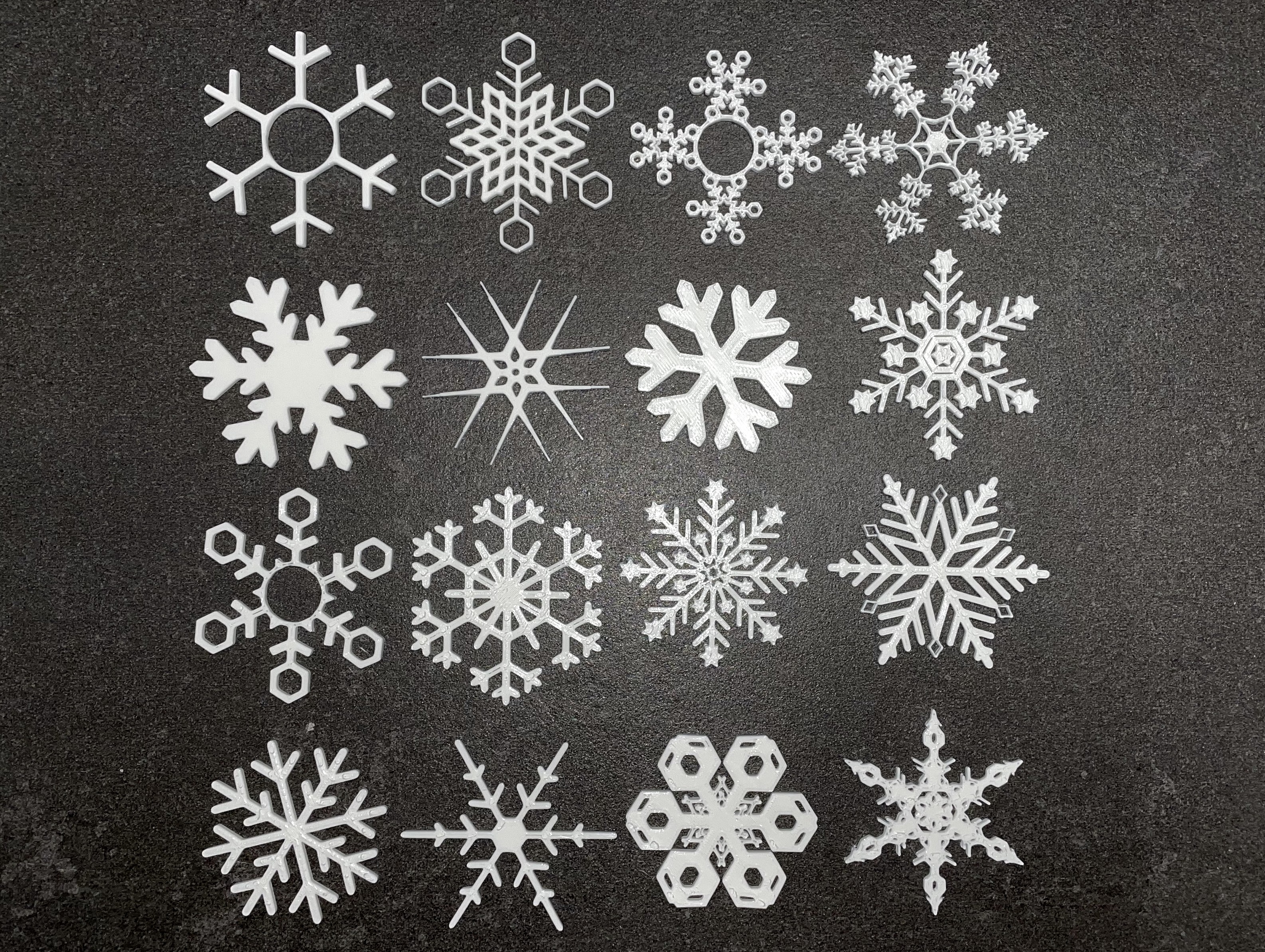 Snowflake Ornament Collection - 18 Snowflakes (window or gift decoration - Christmas)