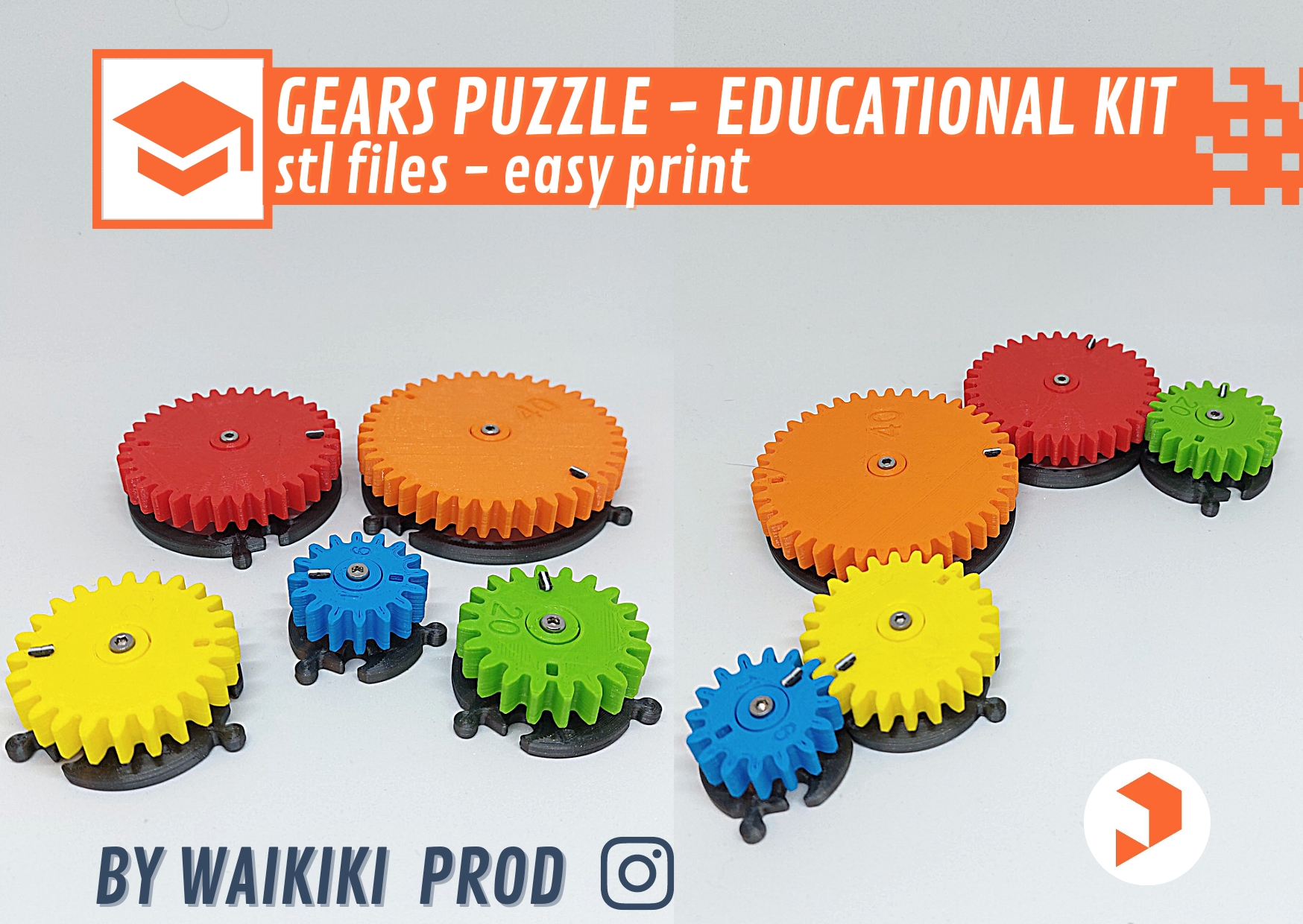 Kit d'engrenages puzzle educatif