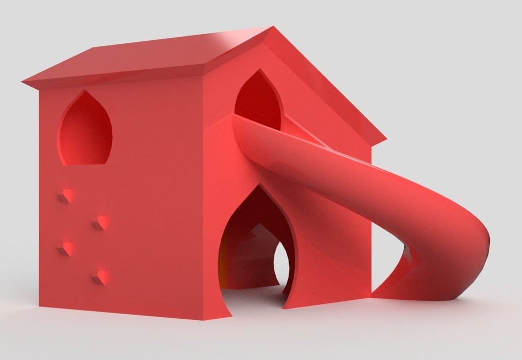 Hamster house with slide