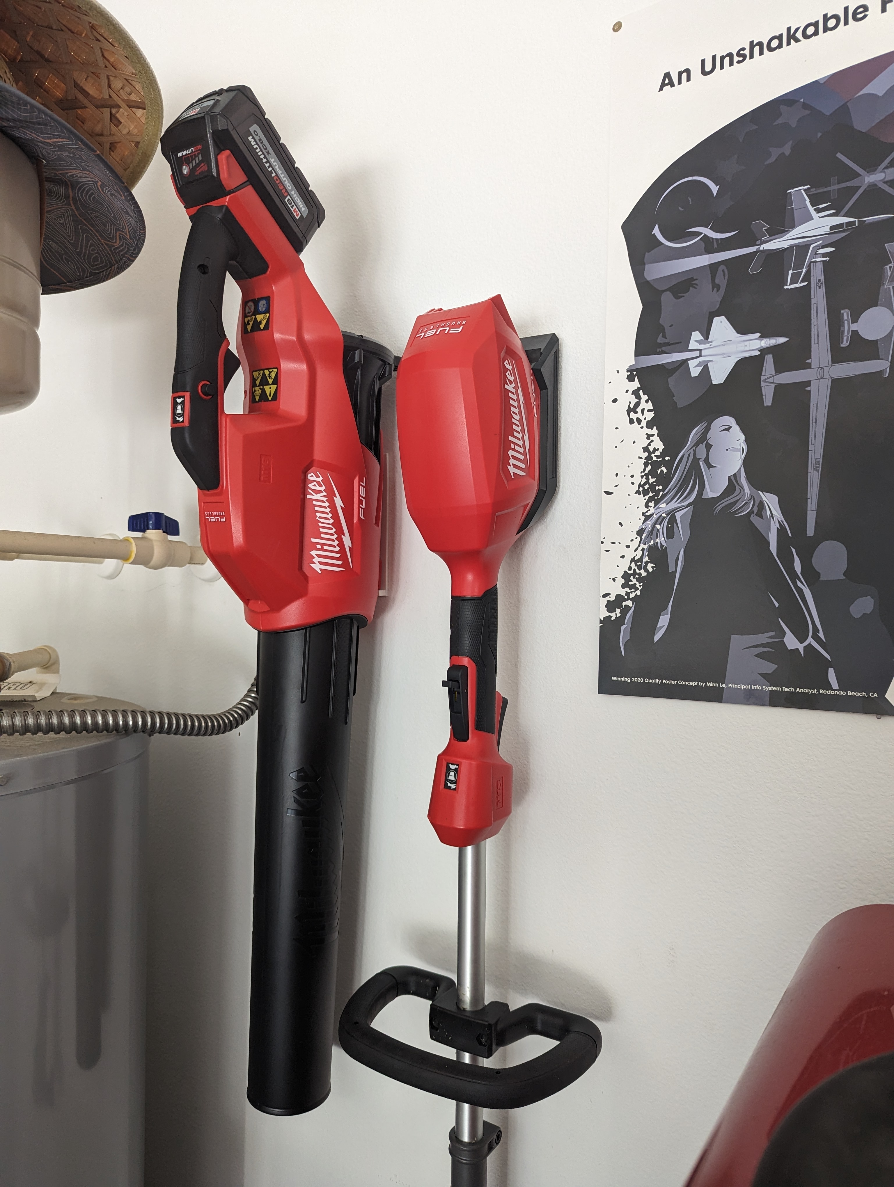 Milwaukee string trimmer + Leaf blower mount