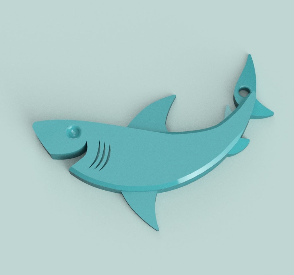 Smiling shark for keychain