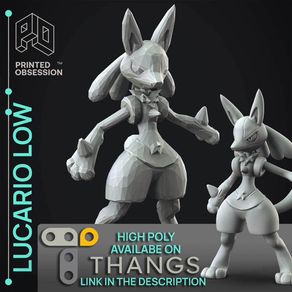Lucario - Low Poly - Pokemon - Fan Art