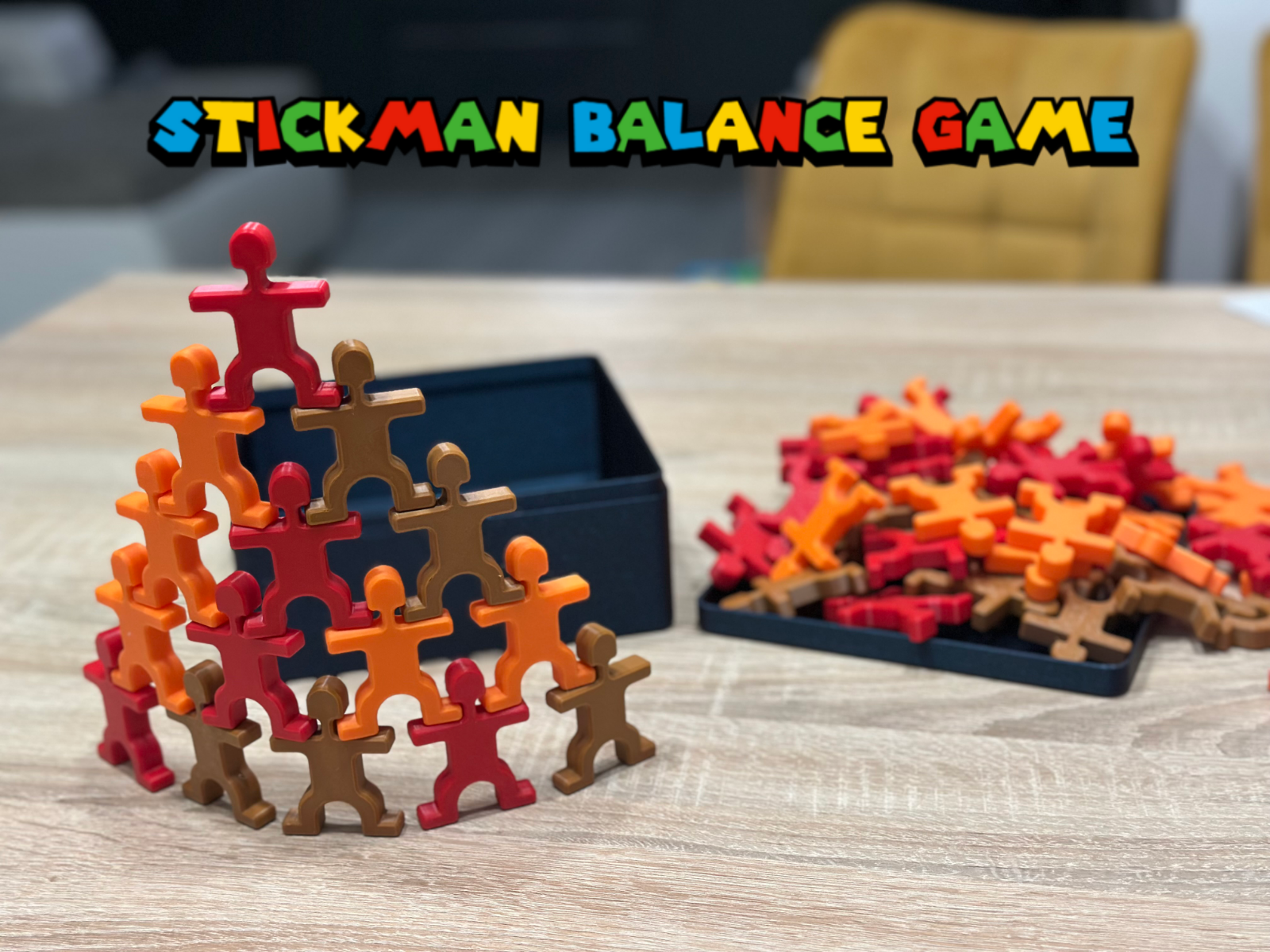 Stickman balance game with box