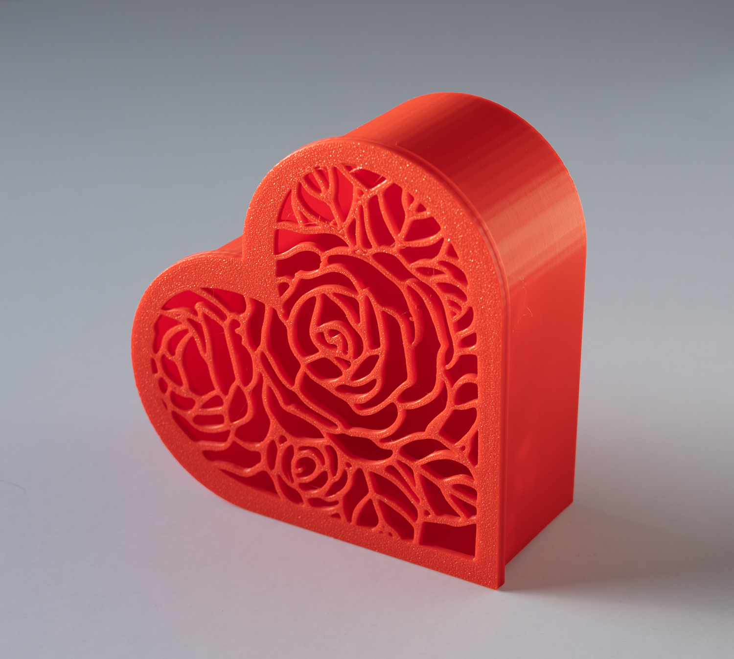 Heart shaped gift box with rose cutout