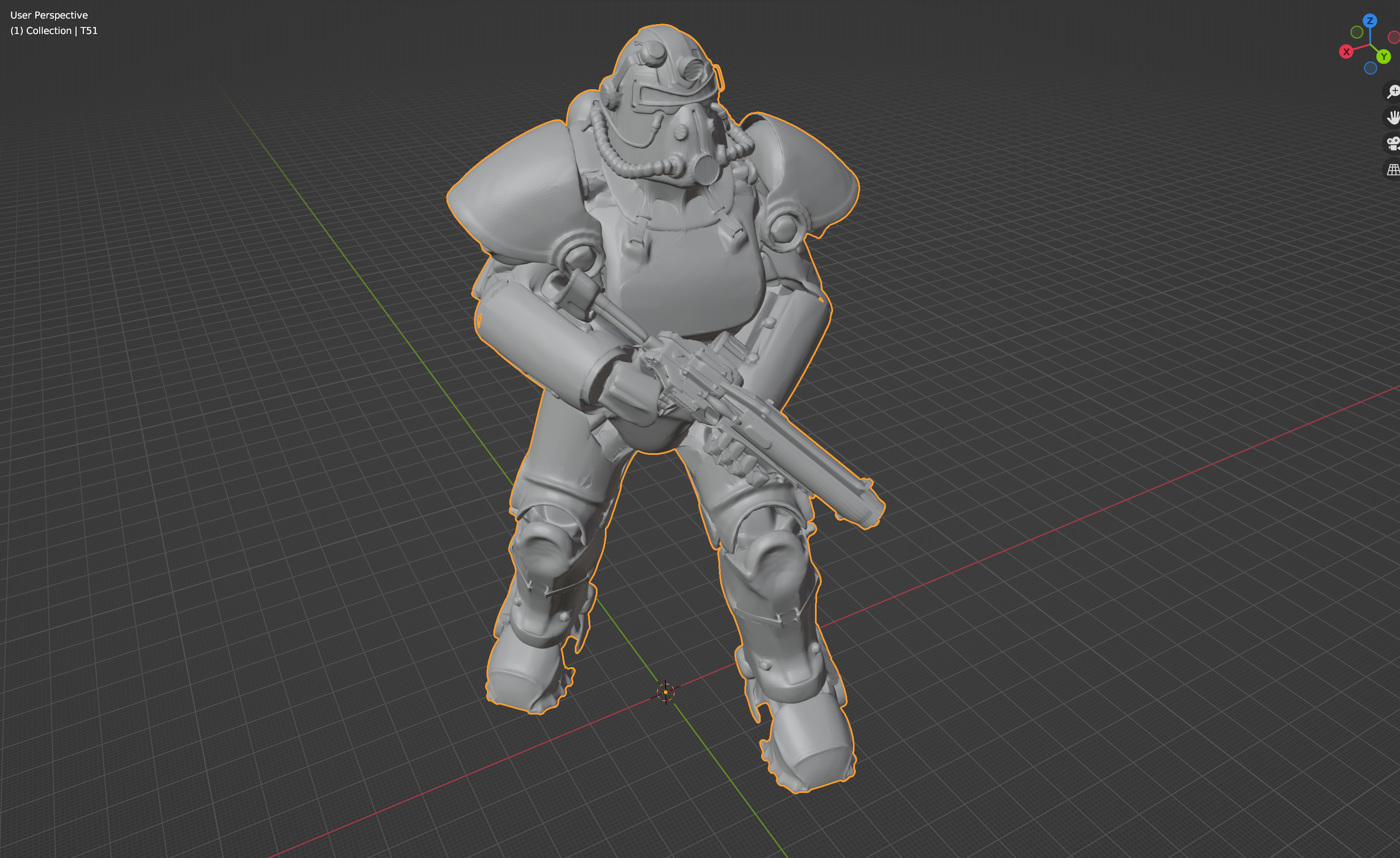 T51 power armor w/ rifle from Fallout 4 (loading screen pose)
