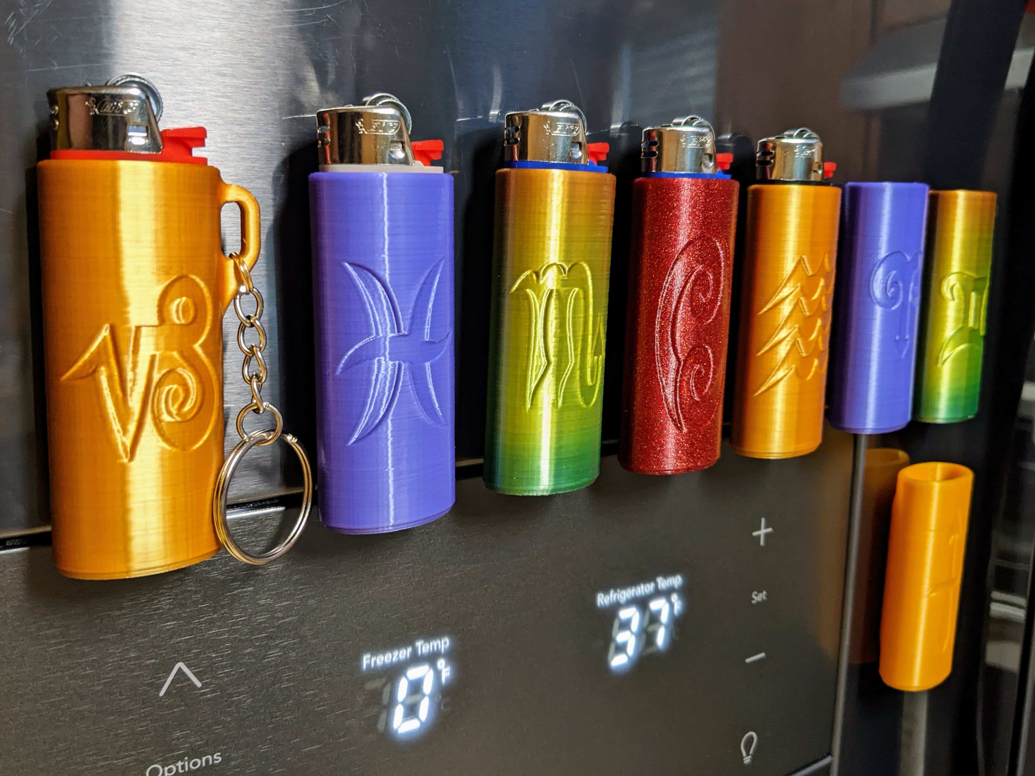 β Magnetic β Zodiac Signs Bic Lighter Case or Keychain