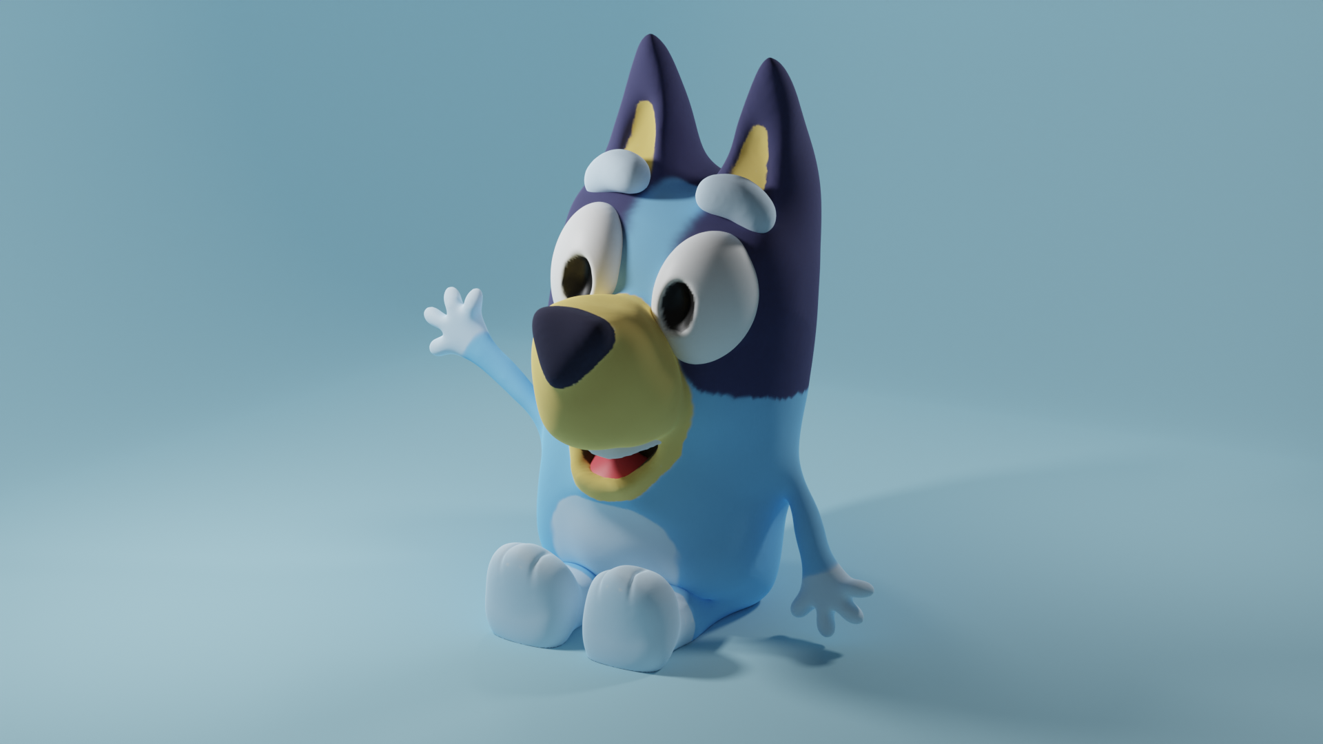 Bluey Sitting, and Standing and Waving Models