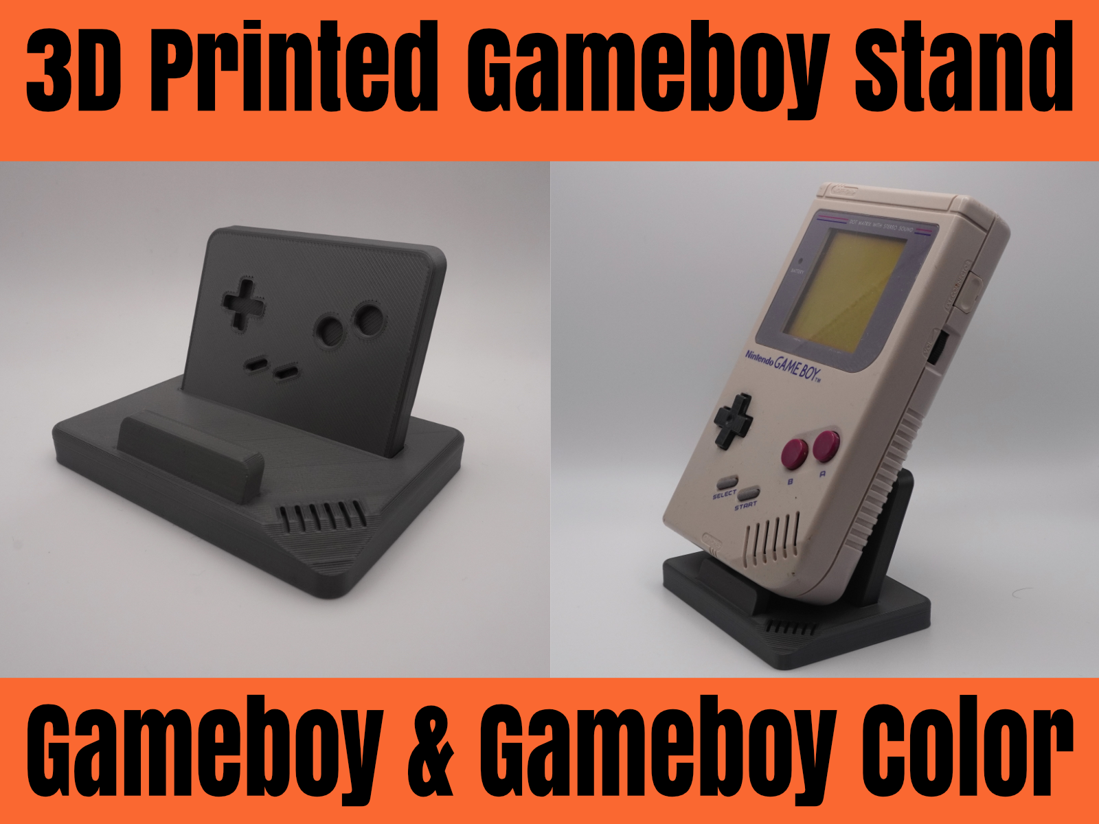 Retro Gameboy 3D-Printed Stand: Display for Classic & Color Models - Vintage Gaming Collectible Accessory