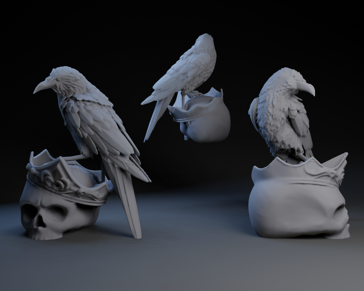 Crow On Skull