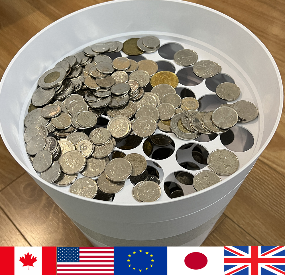 Stackable Coin Sorter (Canadian, US, Euro, JPN, UK, Fusion 360 included)