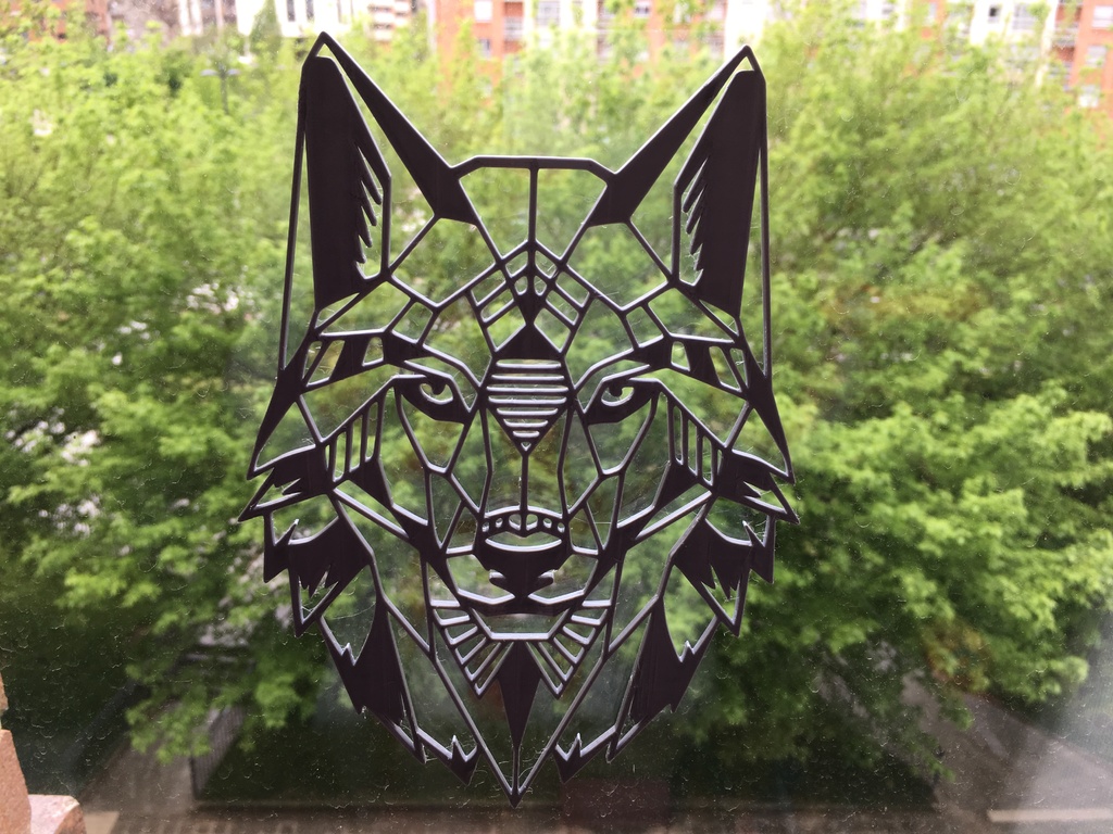 2D Wolf for wall or cristal decoration
