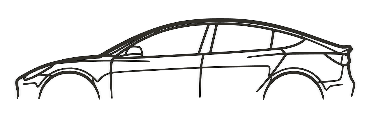 Tesla Model 3 Silhouette Wall Art
