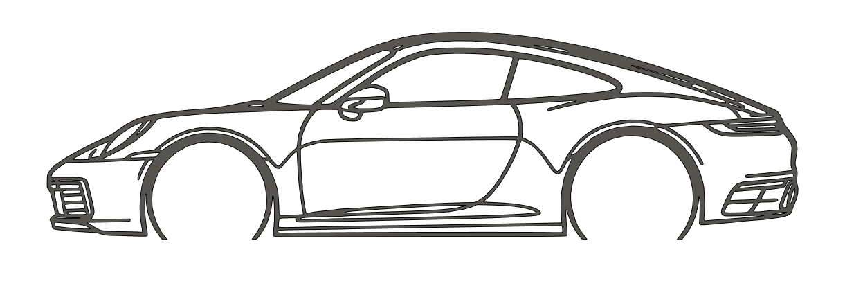 Porsche Carrera 911 (992) Silhouette Wall Art