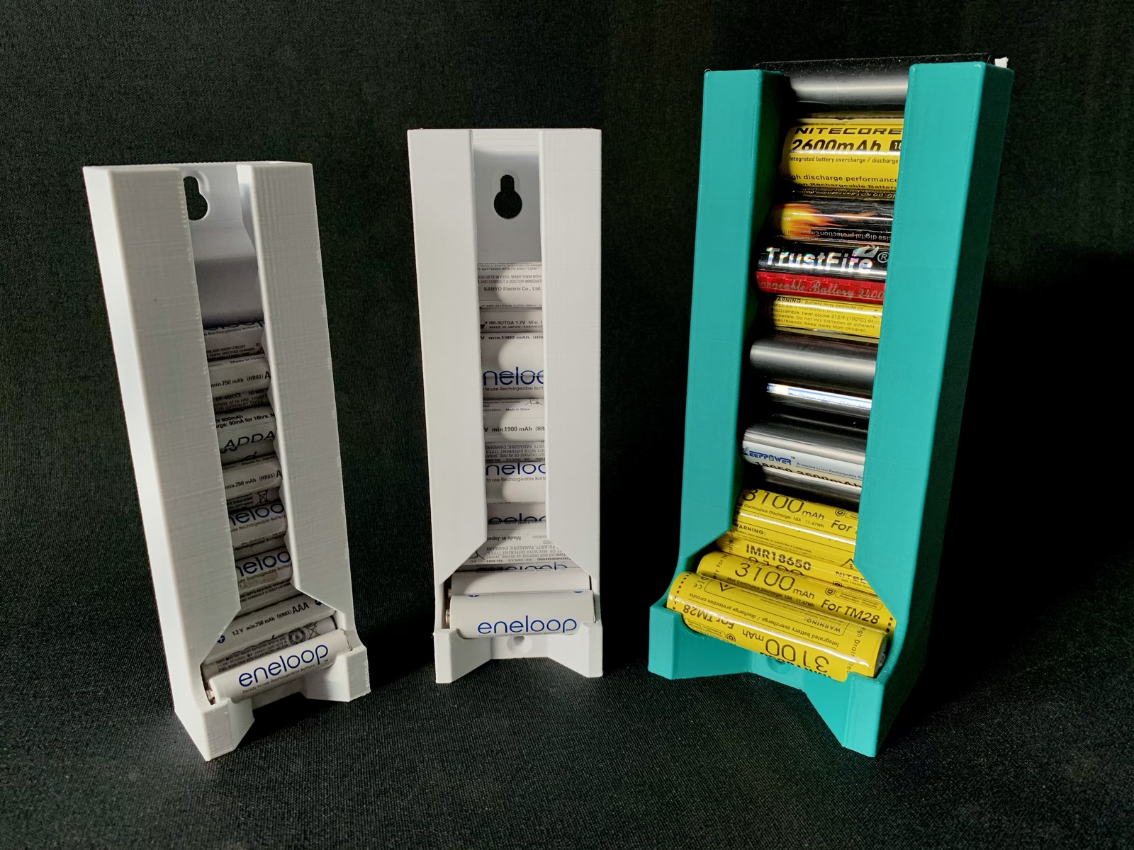 FIFO battery dispensers for AA/AAA/18650 batteries