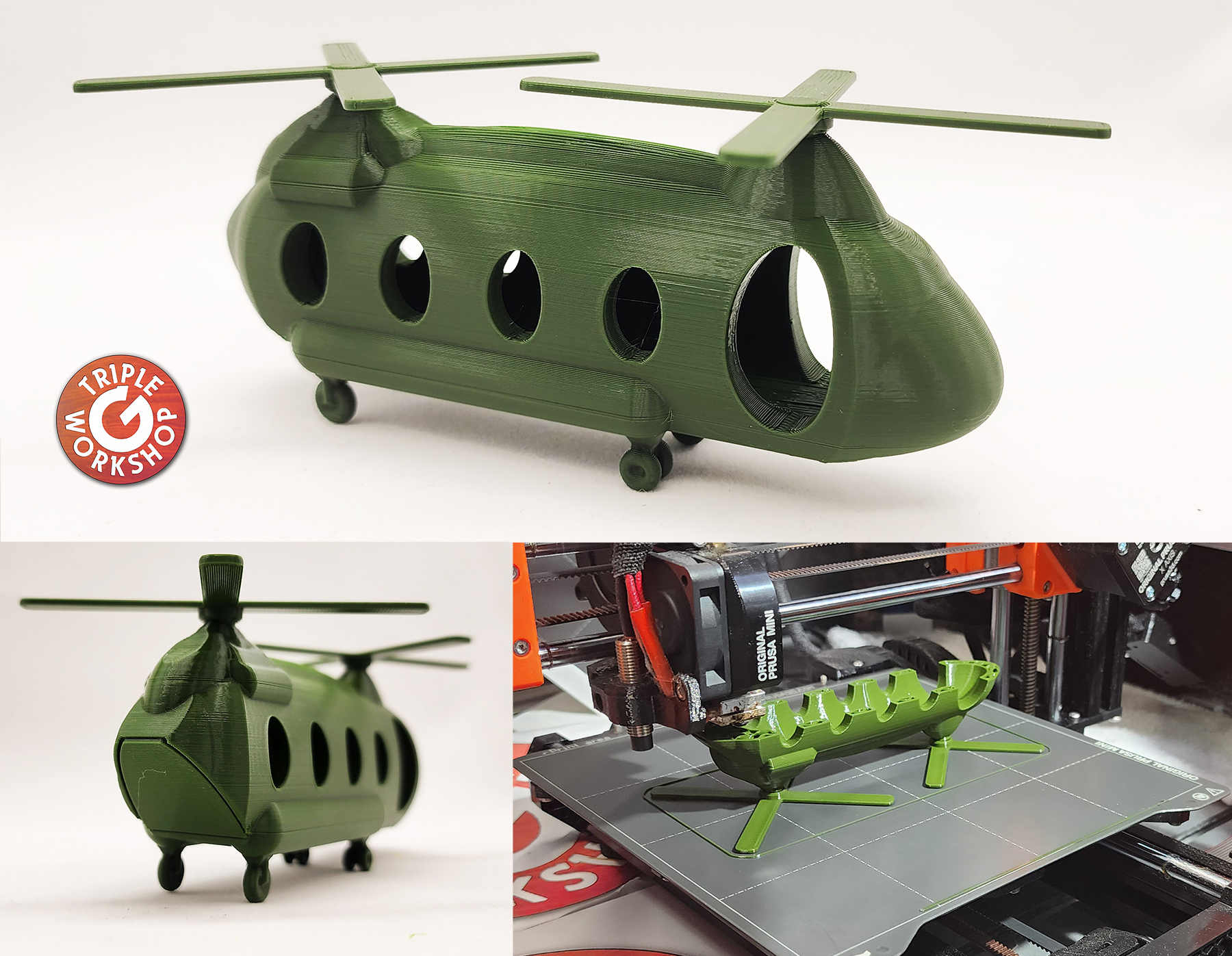 Chinook Helicopter - No Supports - Print in Place