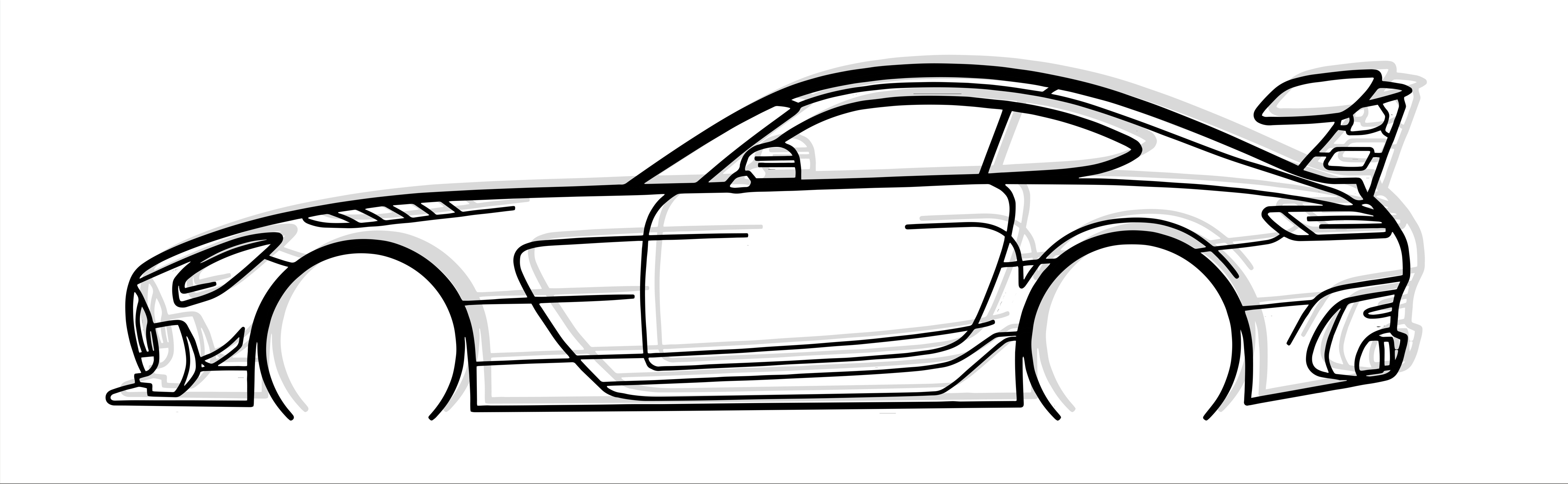 Mercedes AMG GT Black Series Silhouette Wall Art
