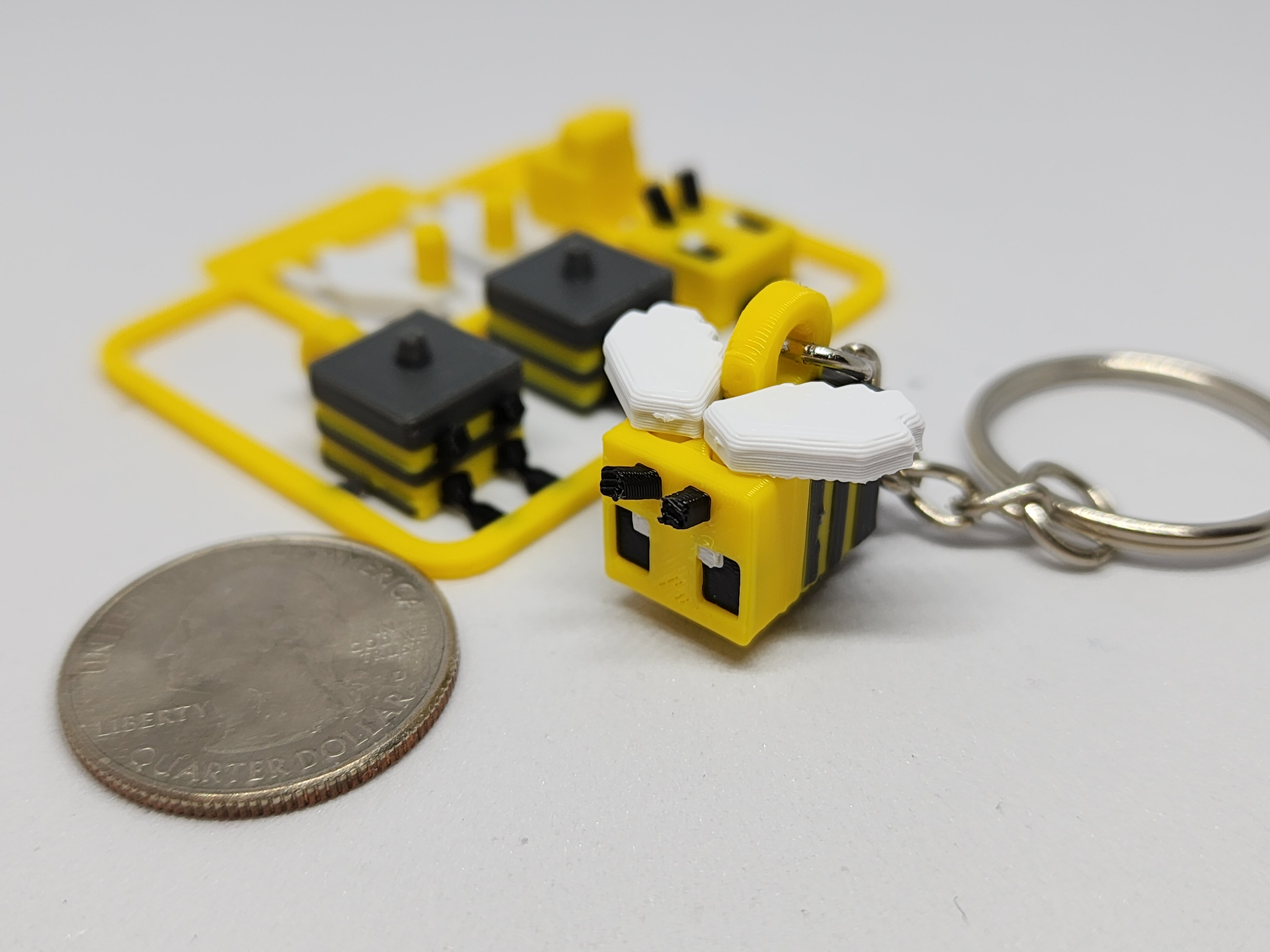 Minecraft-inspired Bee Mini Figure Kit Card/ Keychain