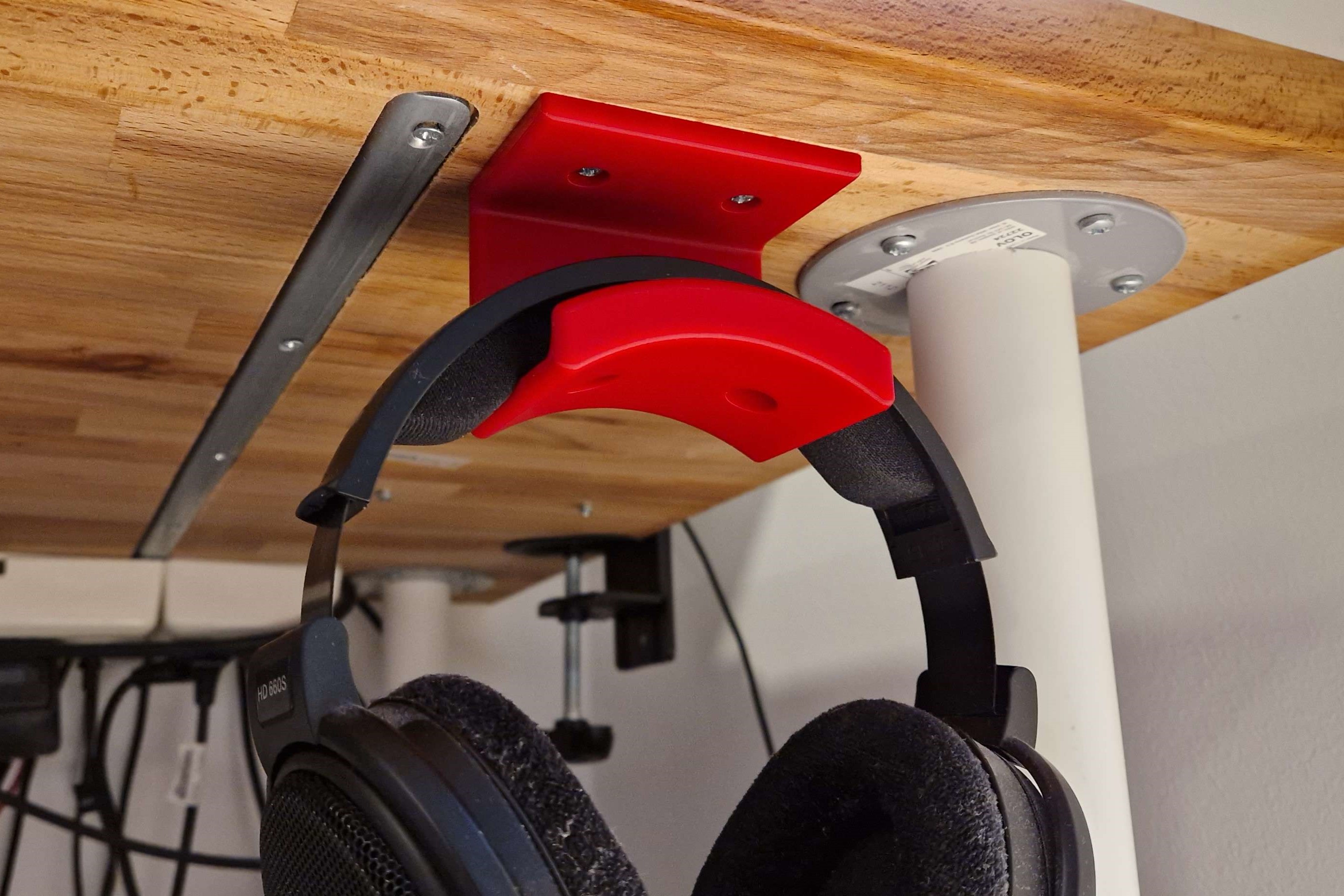 Wider Headphone hanger - Under desk w/ cable management