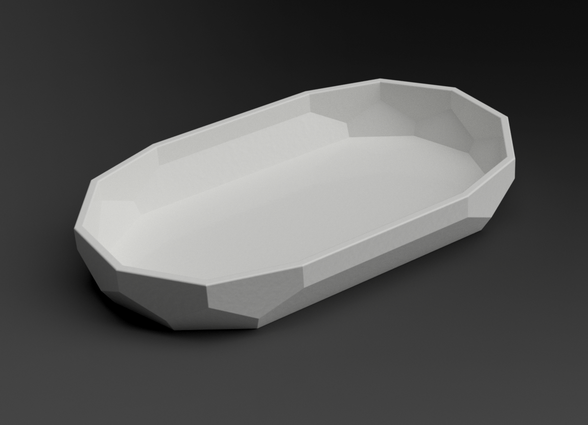 Low Poly Tray / Bowl Oval
