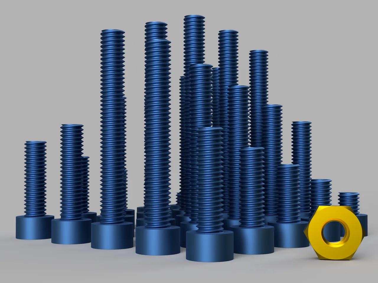 M4 Round Screws (Hex head) and nut 2mm-27mm