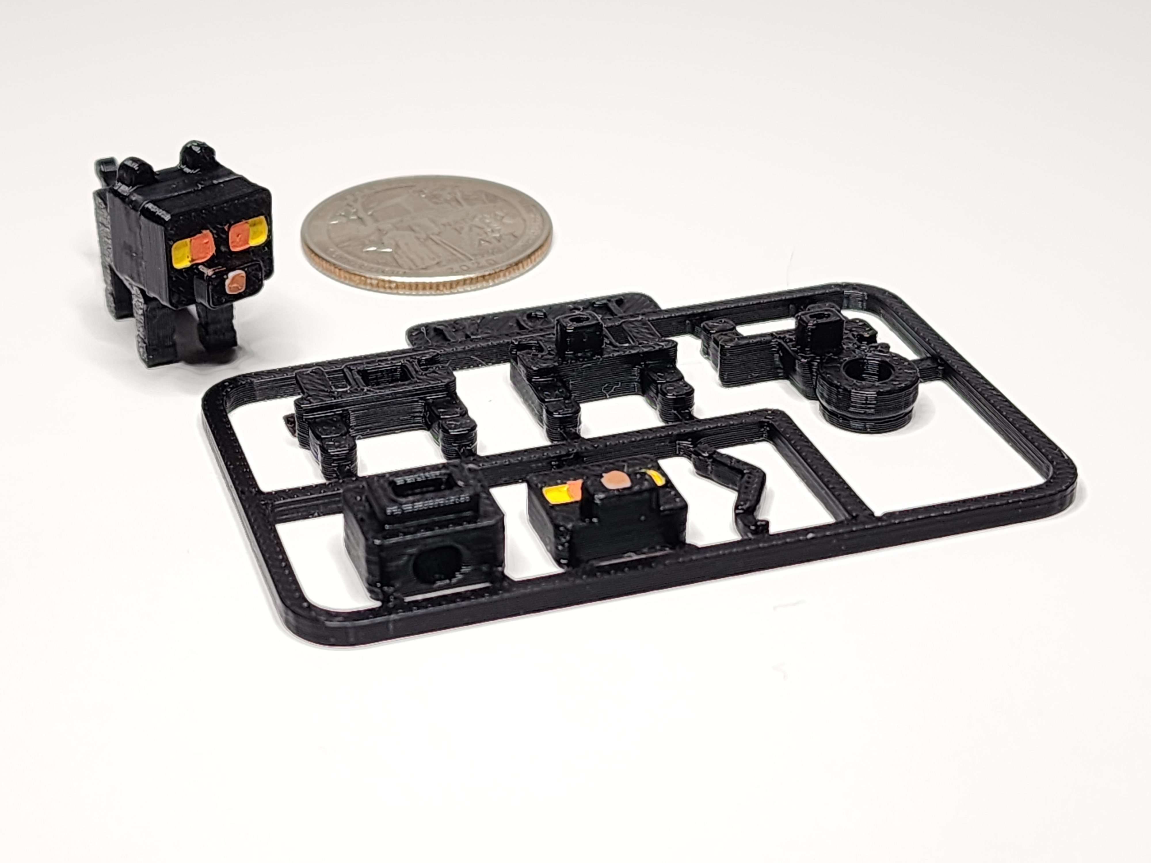 Minecraft-inspired Cat Mini Figure Kit Card/ Keychain