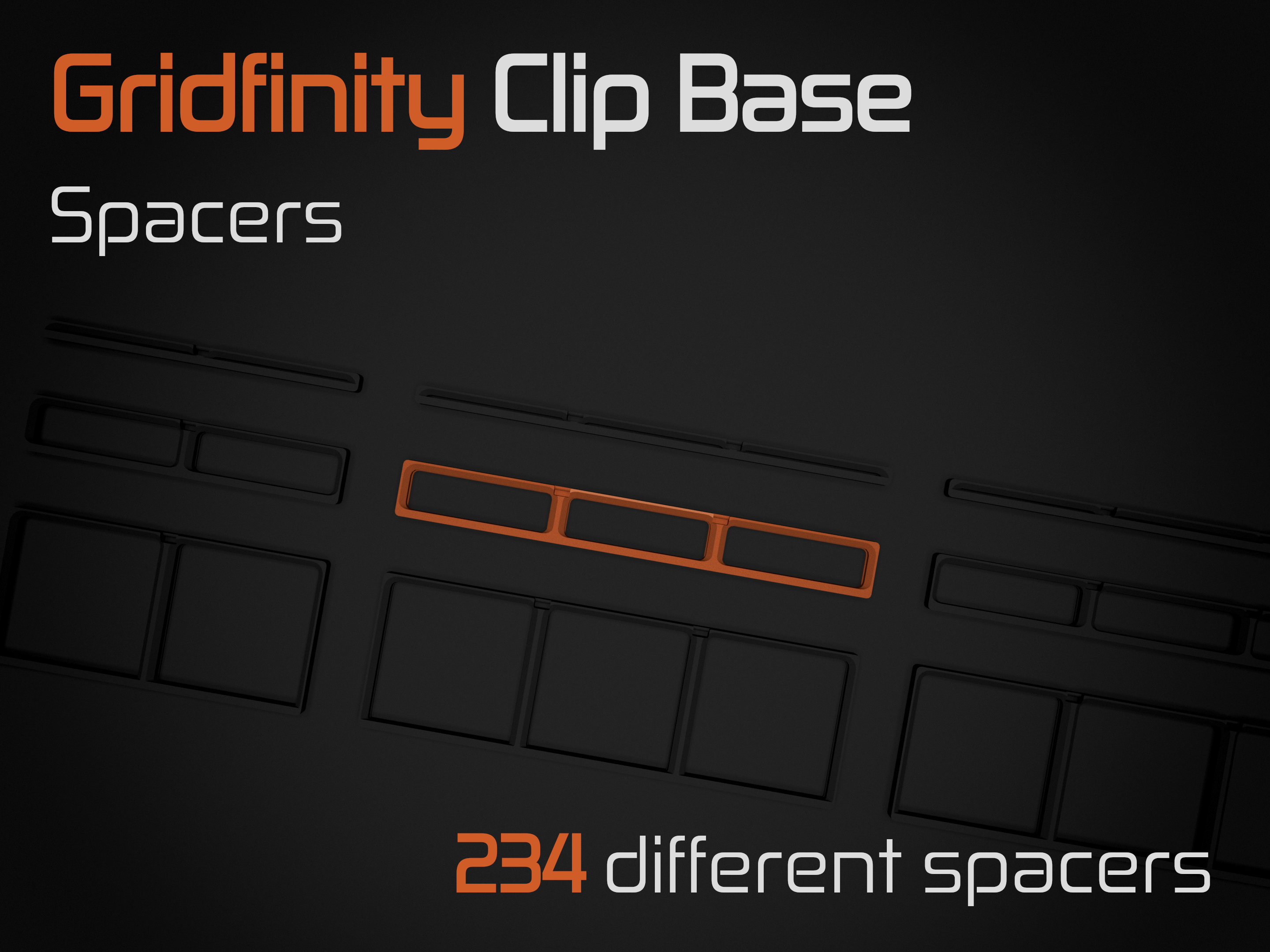 Gridfinity Base with Clip - Spacers
