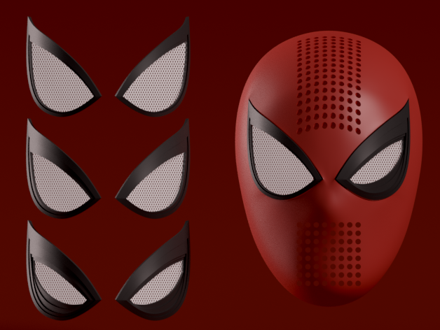 Spider-Man PS4 Faceshell + Interchangeable Lenses by HappyMoon on Thingiverse