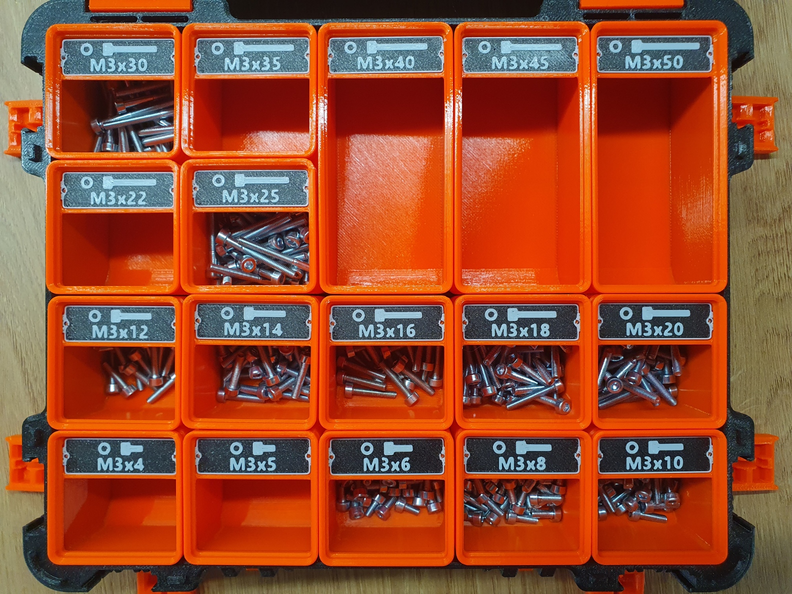 Screws labels for Gridfinity Bin