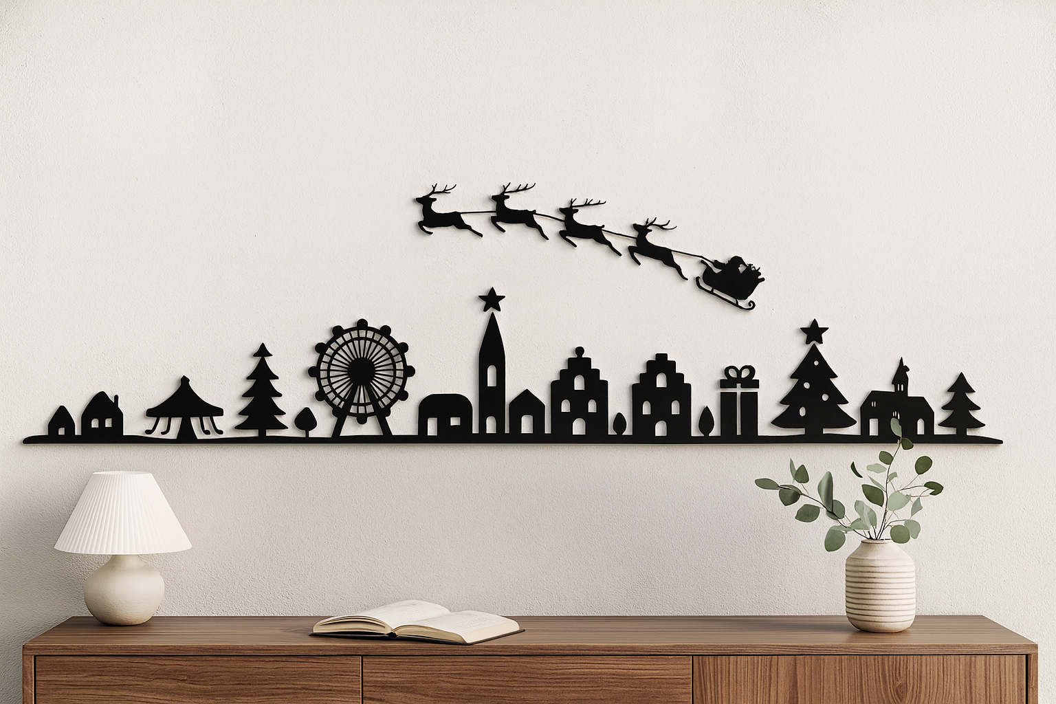 Christmas Skyline β Festive Wall Art Decoration