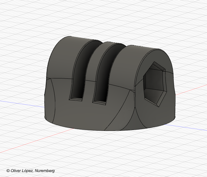 Action Camera Mount Base (GoPro-style, import this into your project)