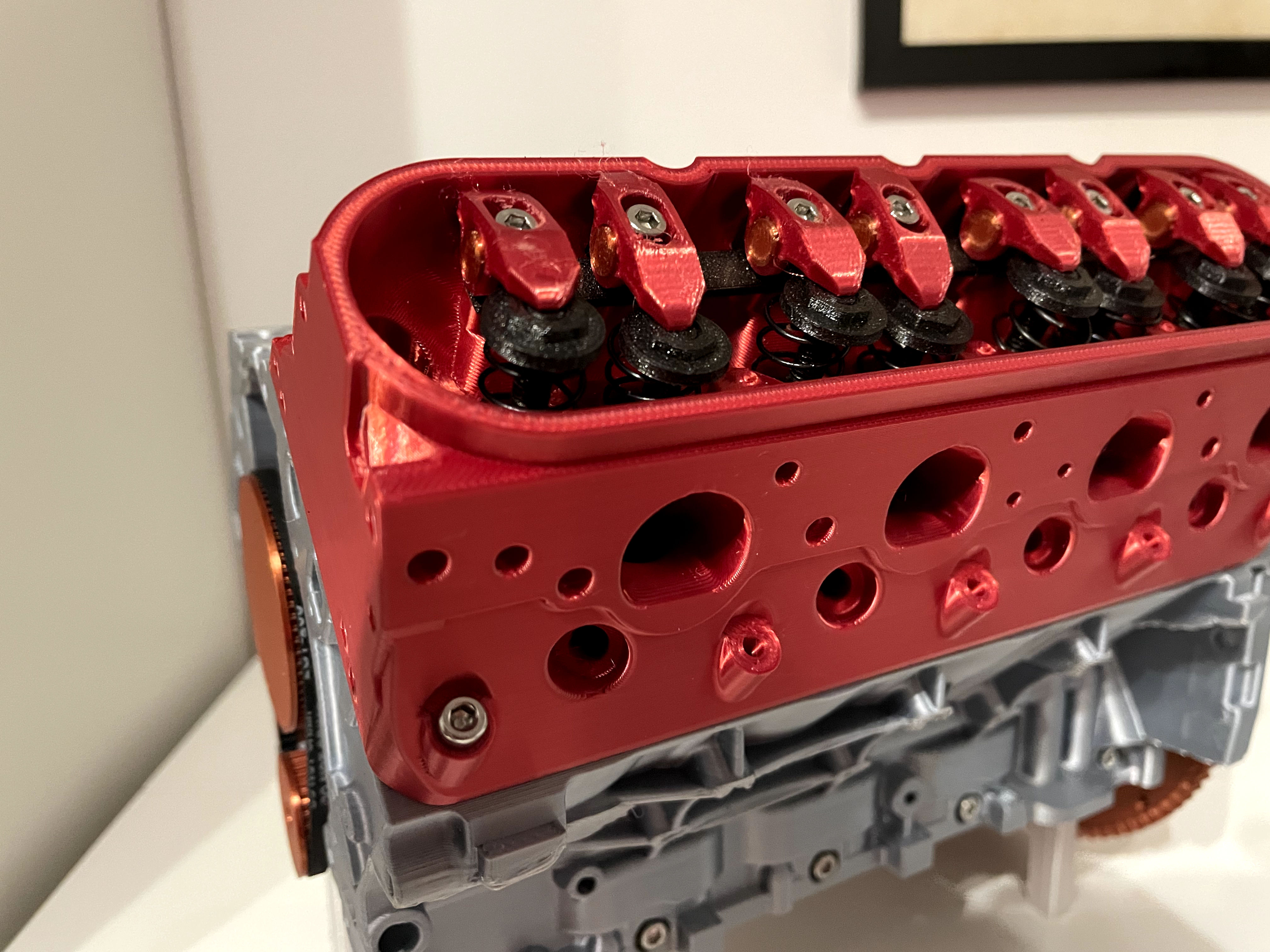 Chevy Camaro LS3 V8 Engine - printable valves, lifters + N20 mini motor holder