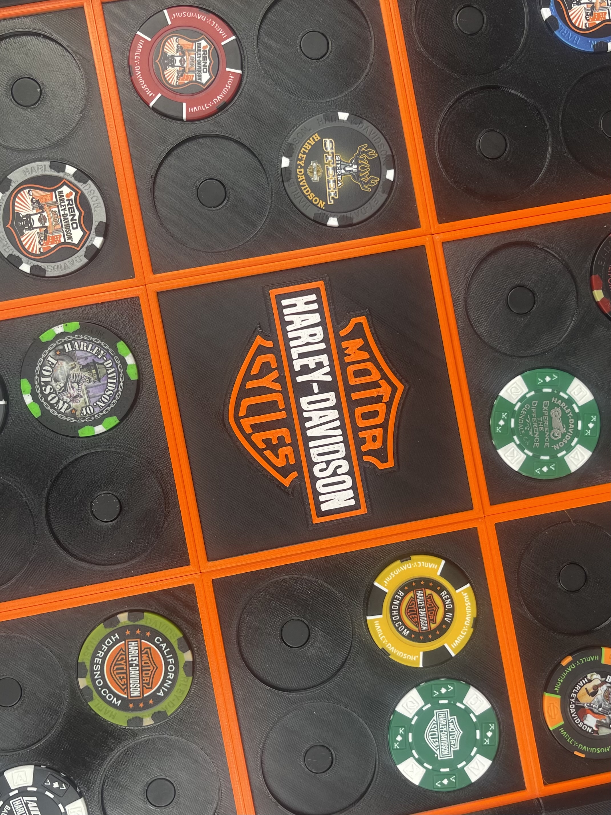 Harley Davidson Poker Chip Display Frame