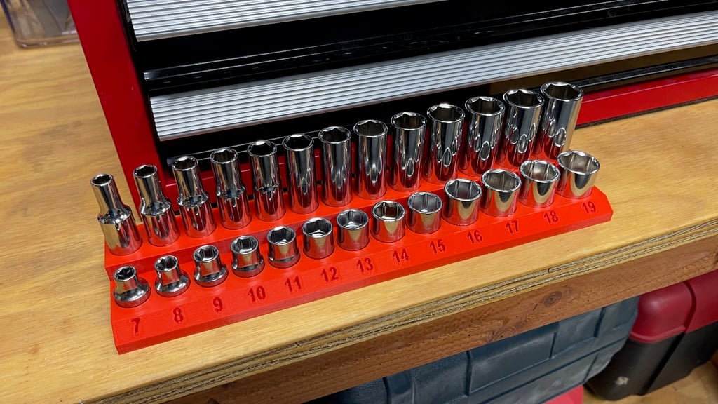 3/8" Drive Metric Socket Set Holder (7, 8, 9, 10, 11, 12, 13, 14, 15, 16, 17, 18, 19mm)