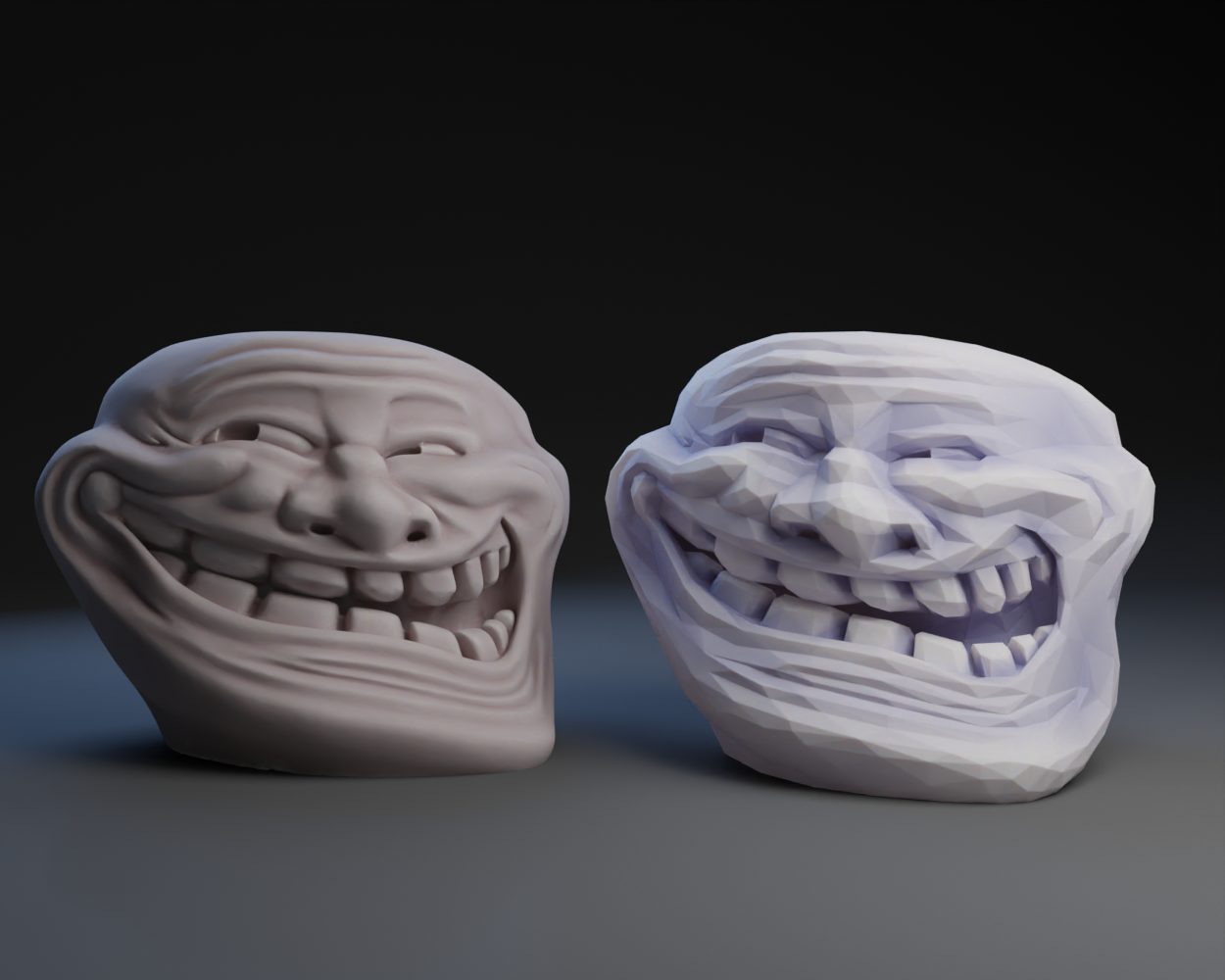 Trollface High and Low Polly