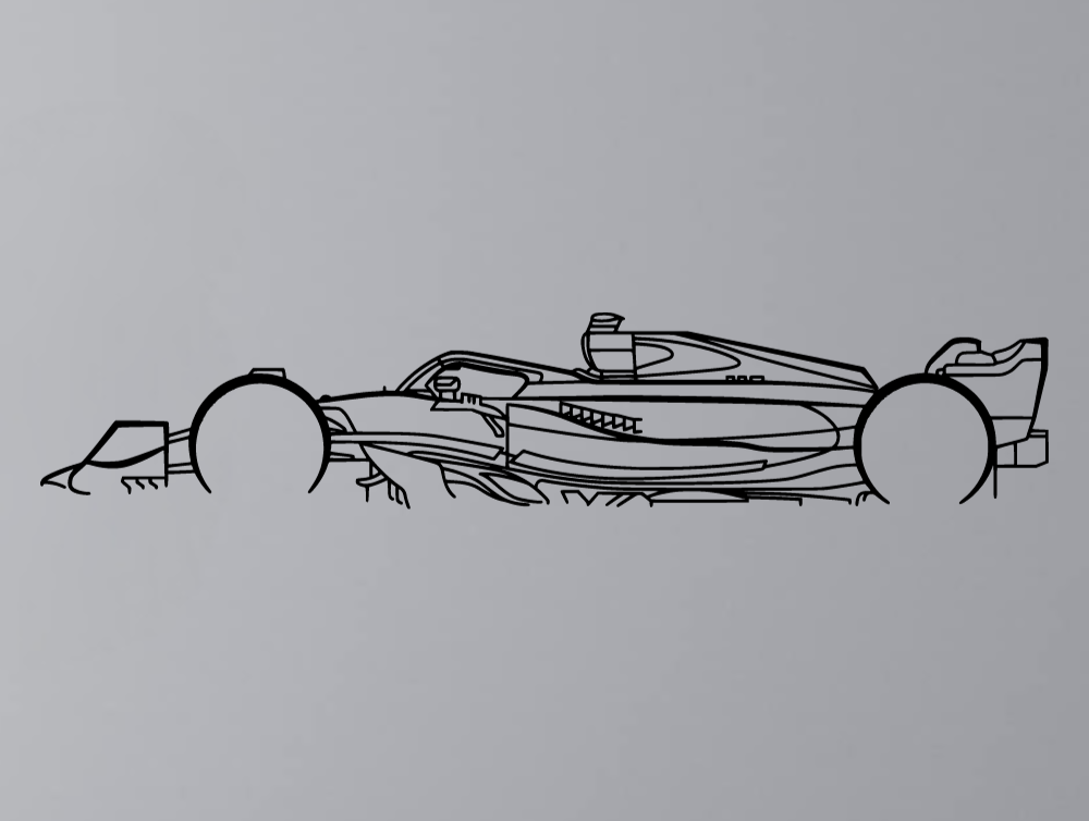 Mercedes F1 Silhouette Wall Art