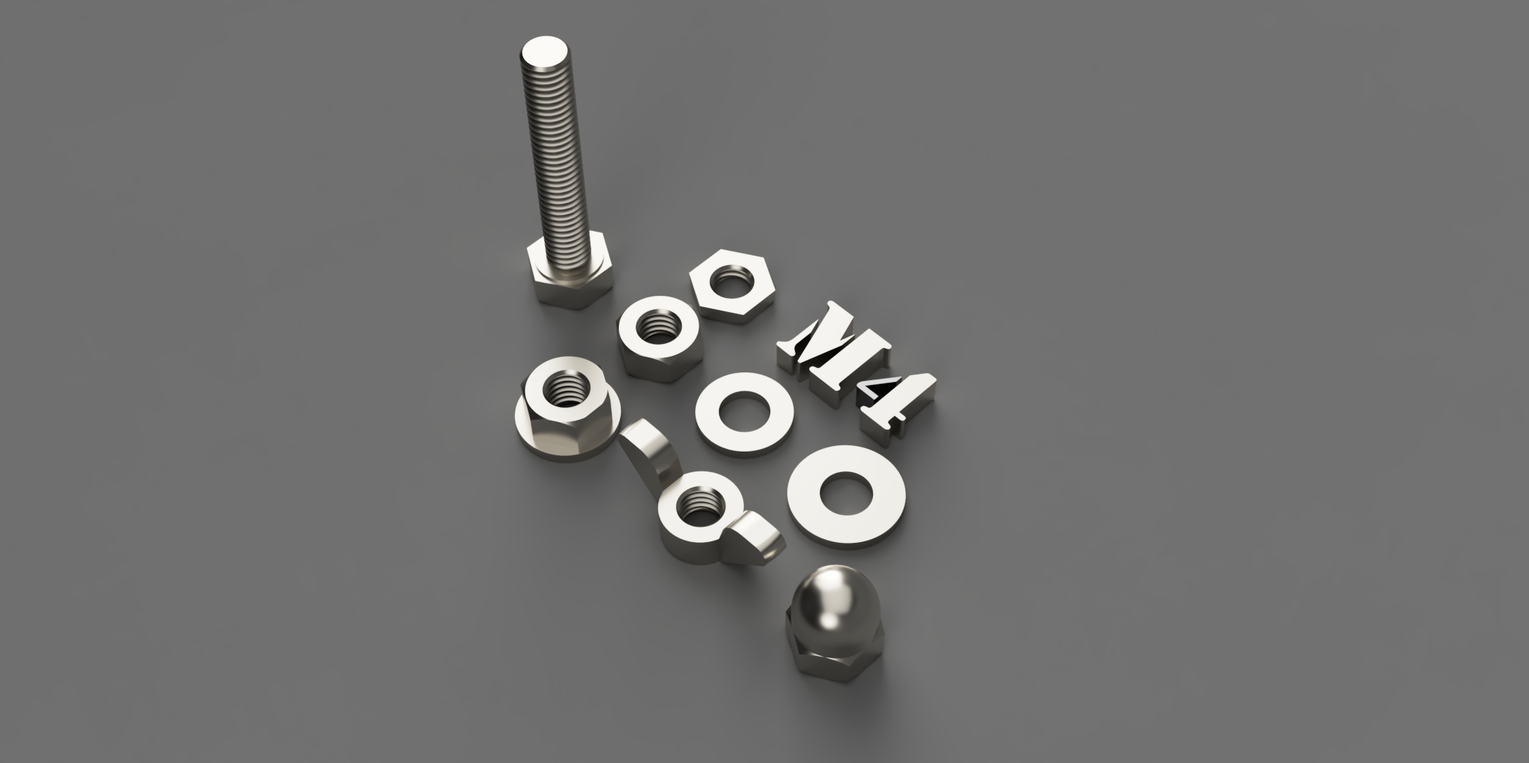 M4 HEX bolts, nuts and washers