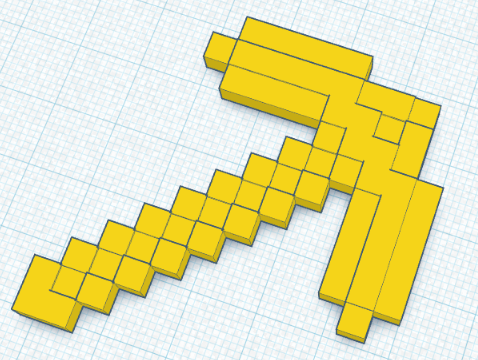 Minecraft Pickaxe (With pixelated texture)