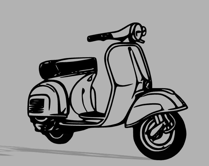 Vespa Silhouette Wandtattoo Wall ART