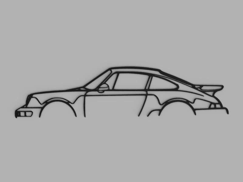 Porsche 911 Turbo Old Silhouette Wall Art