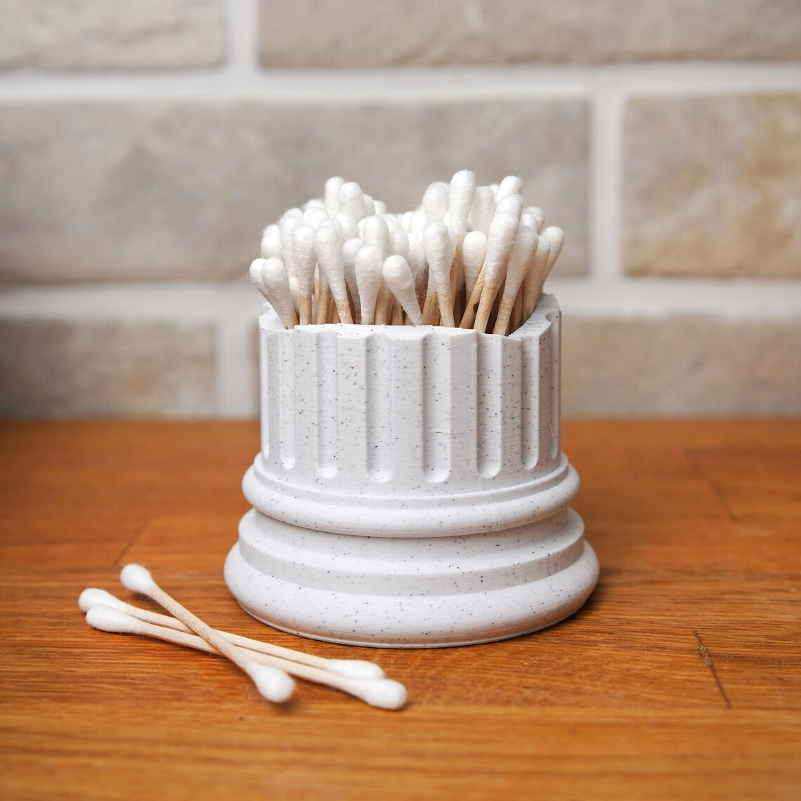 Cotton bud holder roman pillar
