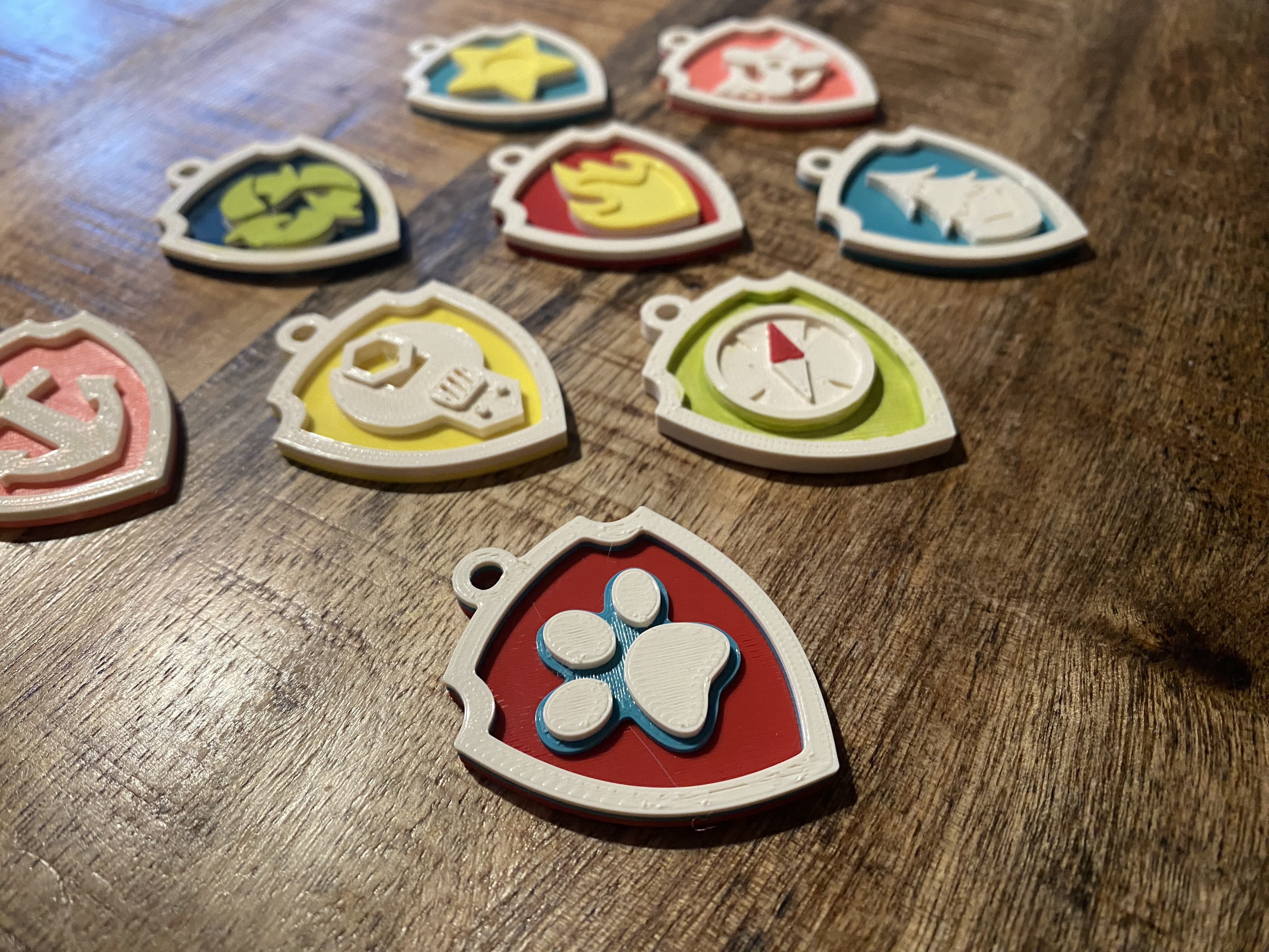 Paw patrol badges (keychain / pendant) pup tags