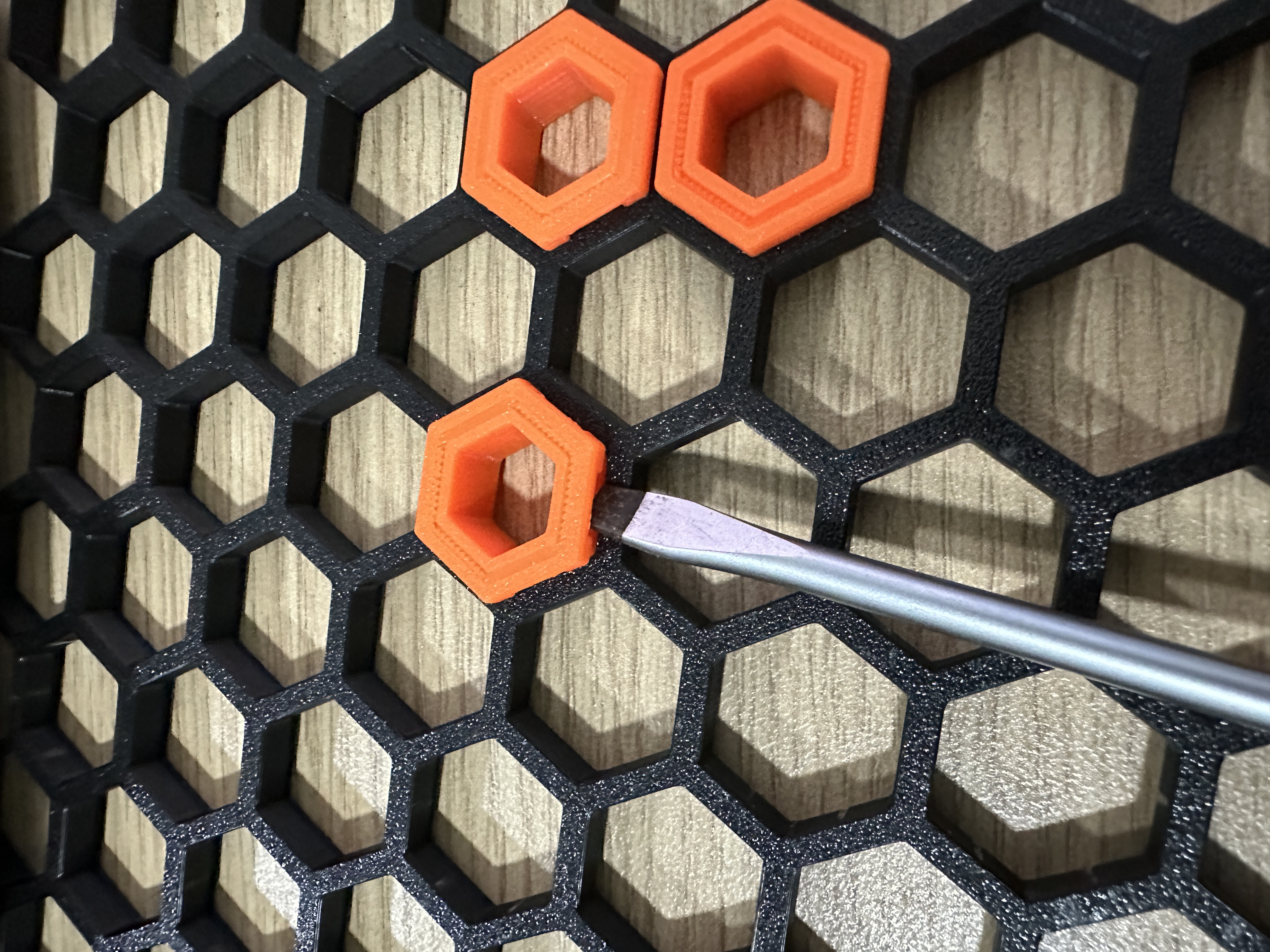 Easy to Remove Inserts for Honeycomb Storage Wall