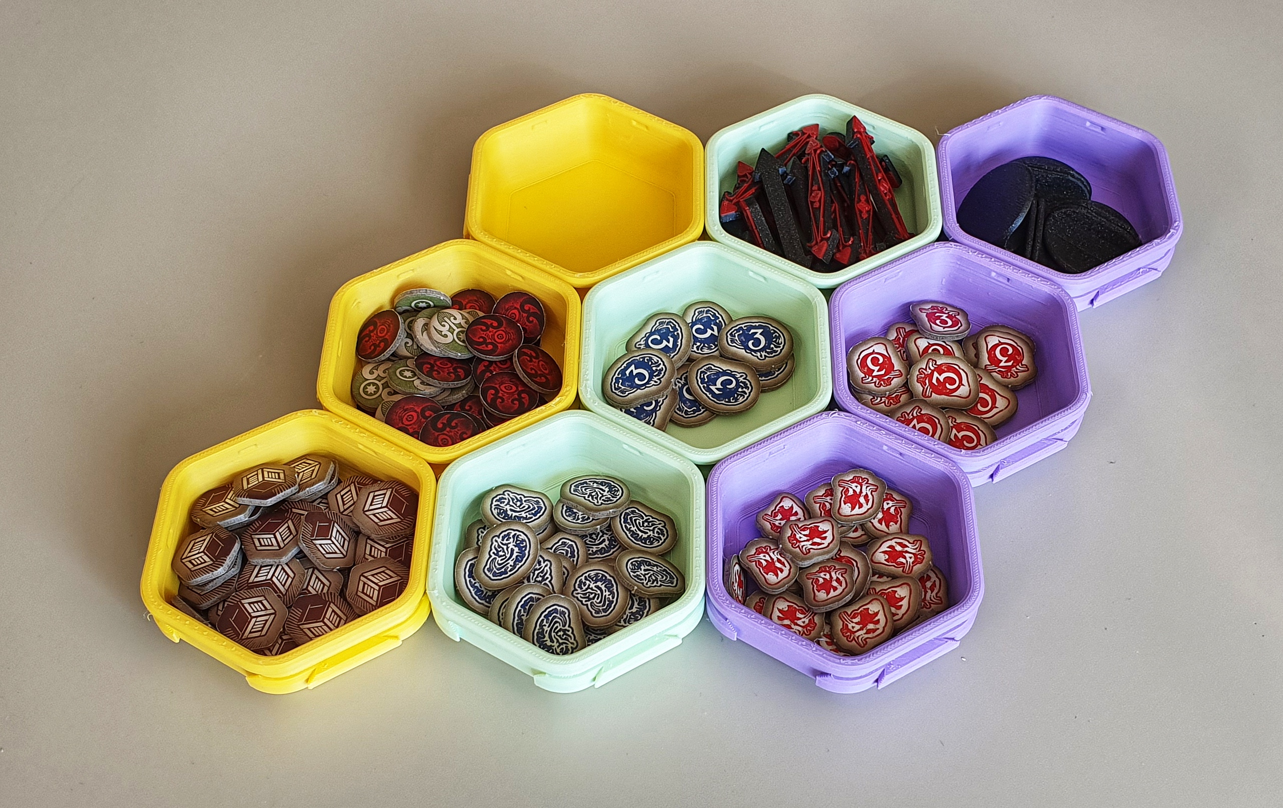 Interlocking Sorting Cups (Hex Shape) - Version 2
