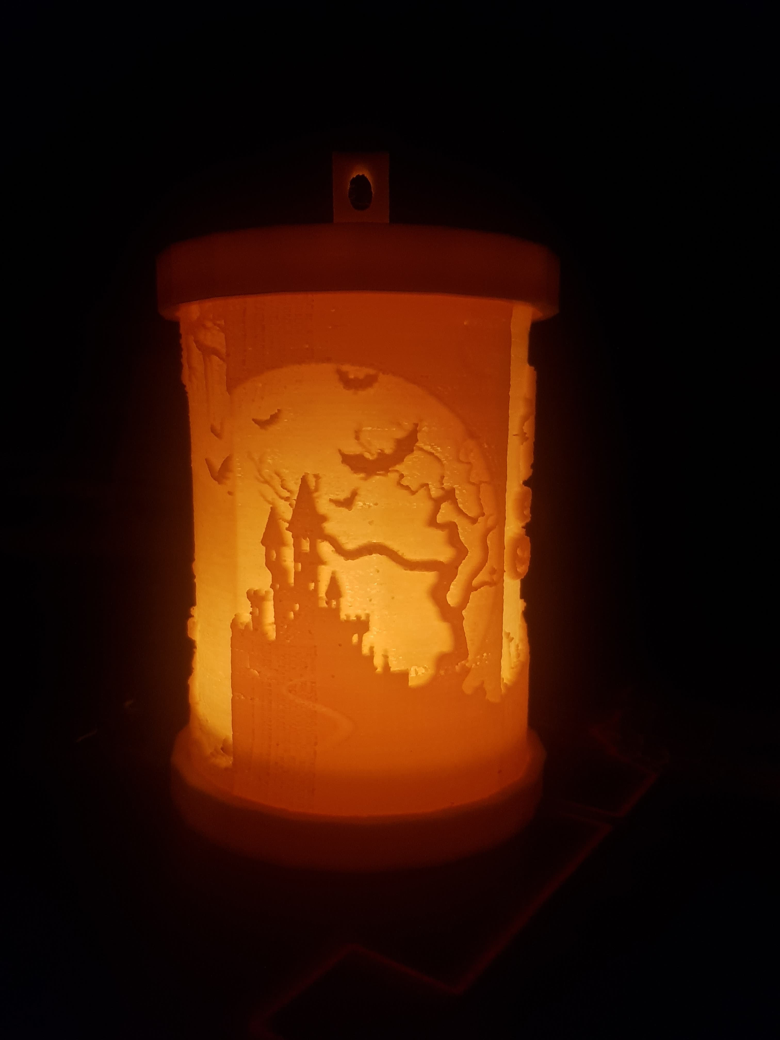 Halloween lantern or decoration on table